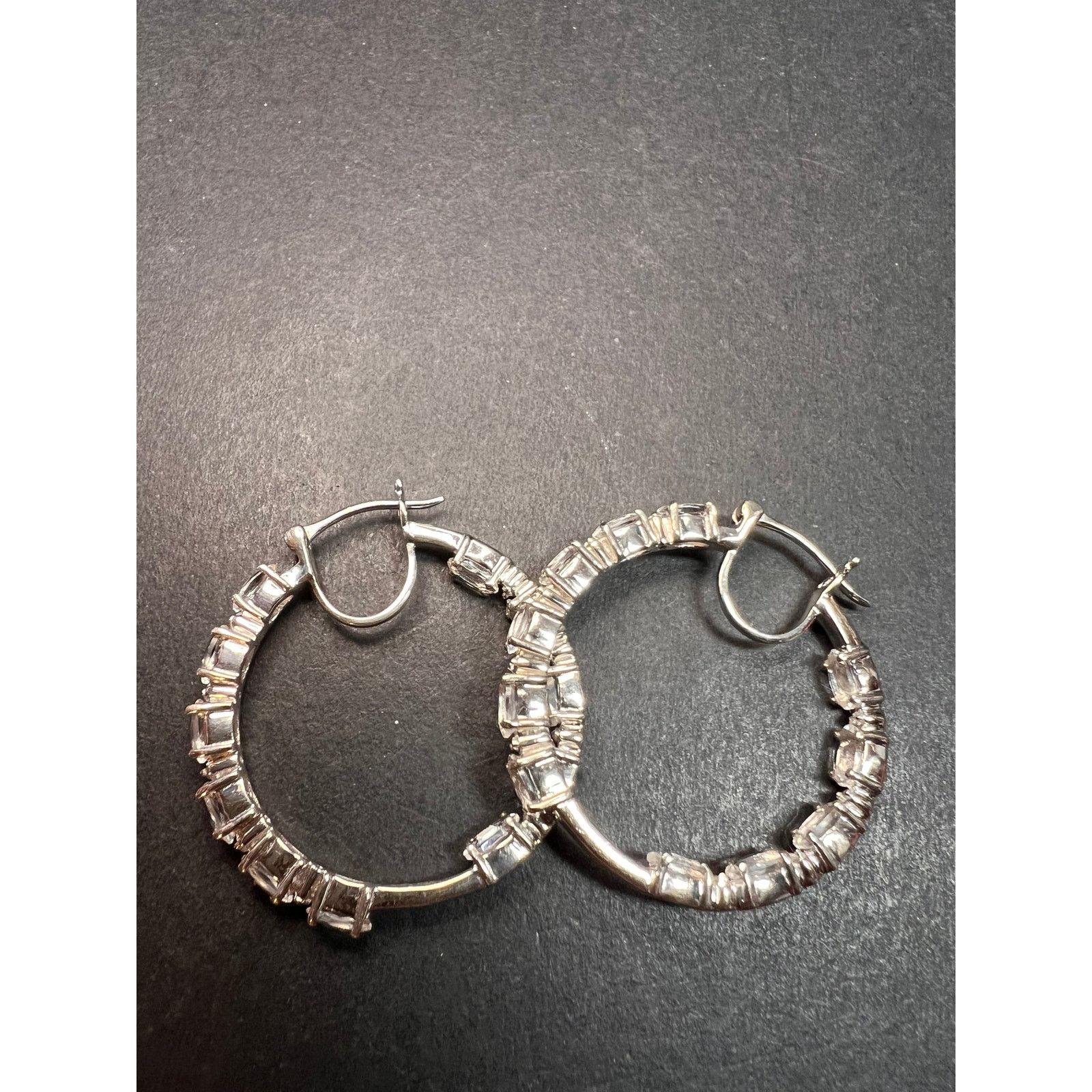 Other NEW Petalite zircon hoop earrings platinum over 925 silver Size ONE SIZE - 8 Thumbnail