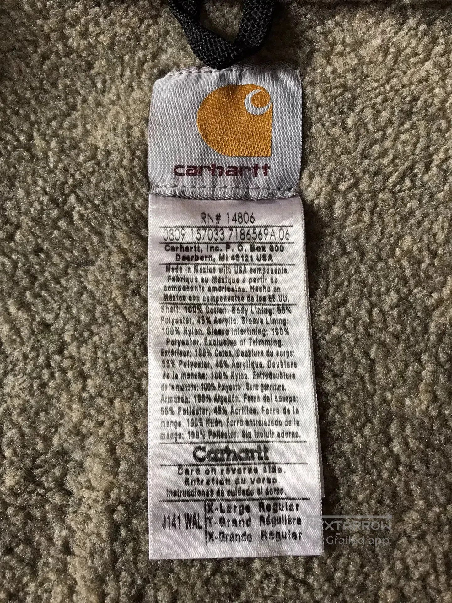 Carhartt Carhartt J141 Hooded Canvas Work Jacket. Size US XL / EU 56 / 4 - 9 Thumbnail