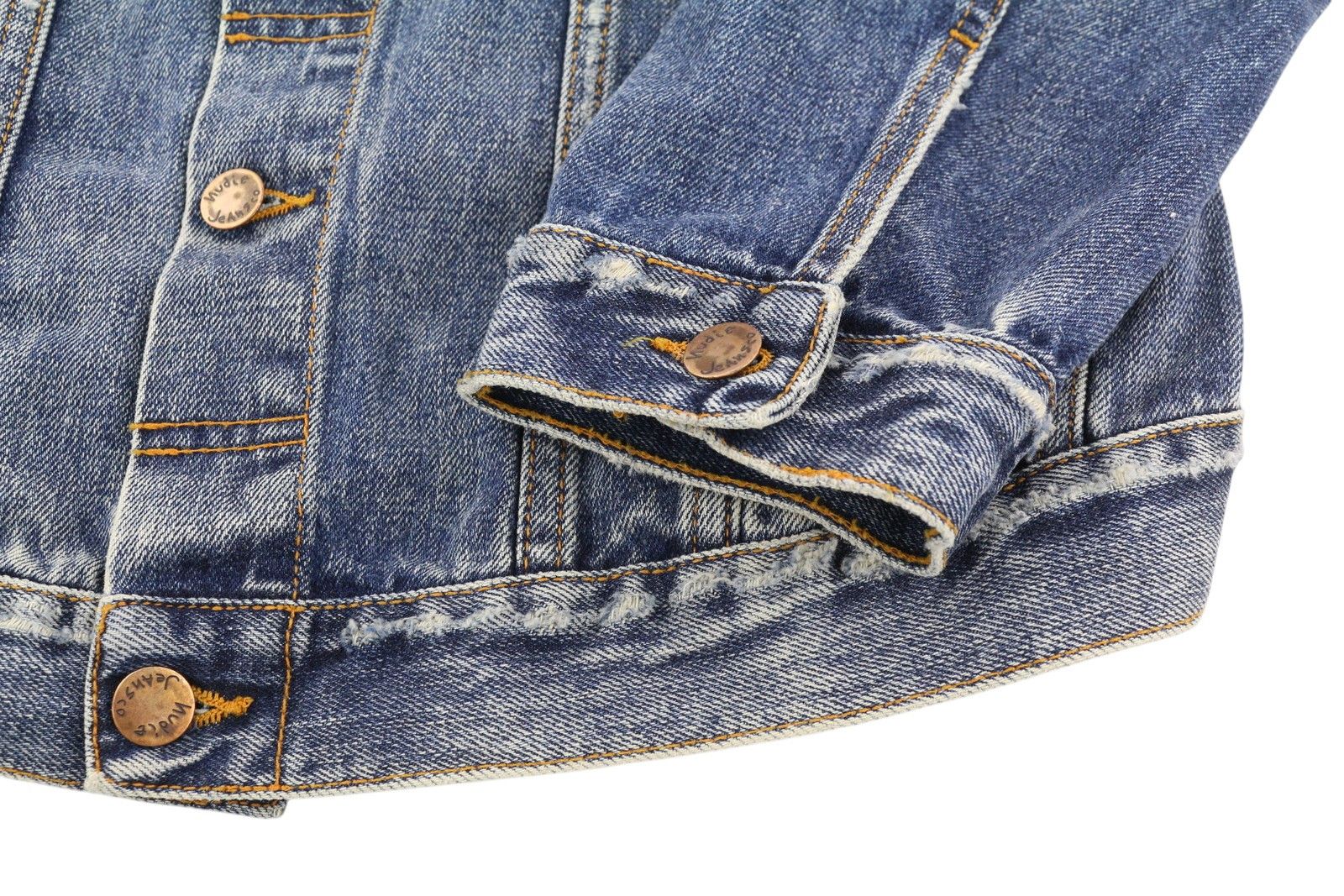Nudie Jeans BILLY M Shimmering Indigo Distress Washed Jacket 83697 Size US M / EU 48-50 / 2 - 5 Thumbnail