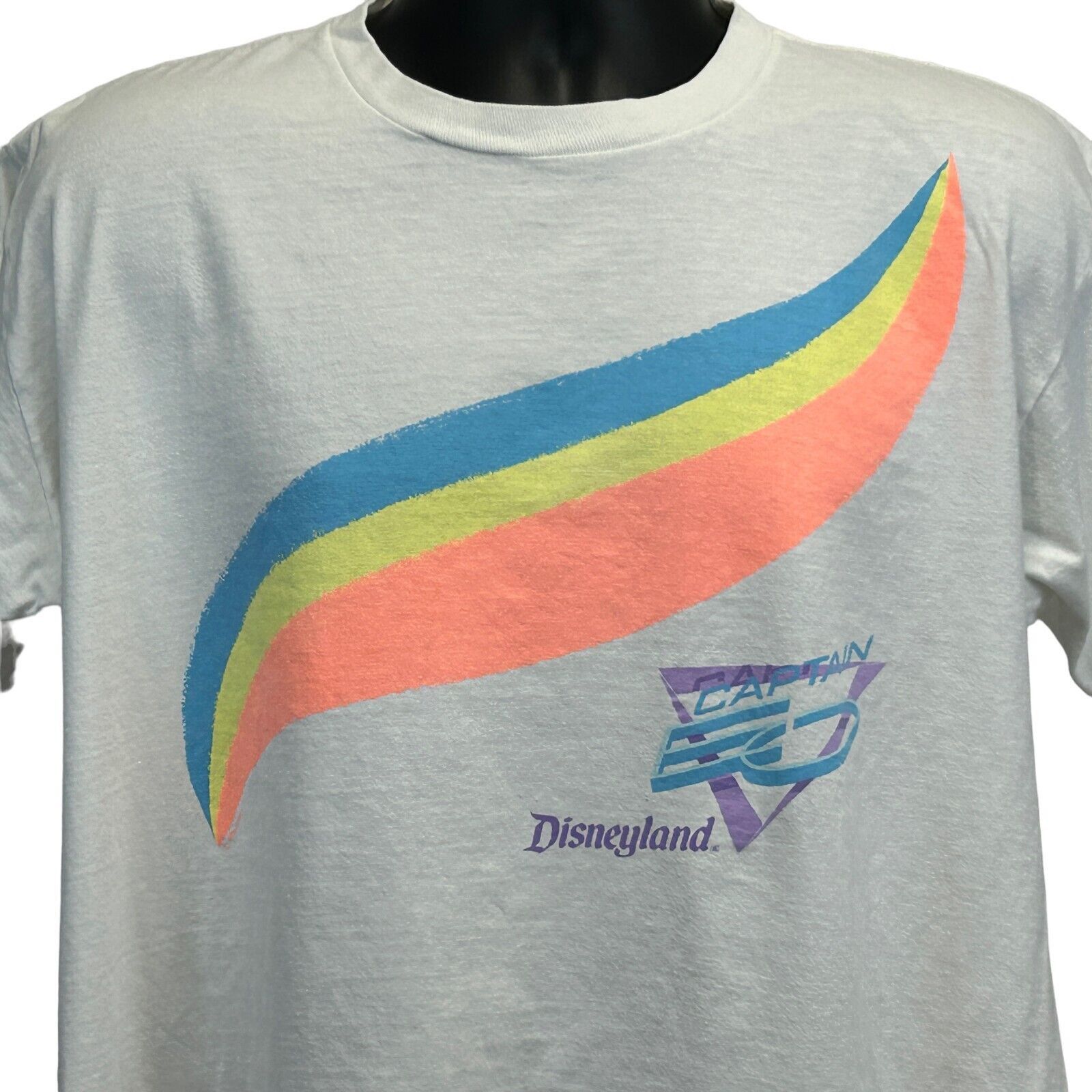 image of Captain Eo Disneyland Vintage 80's T Shirt X-Large White, Men's (Size XL)