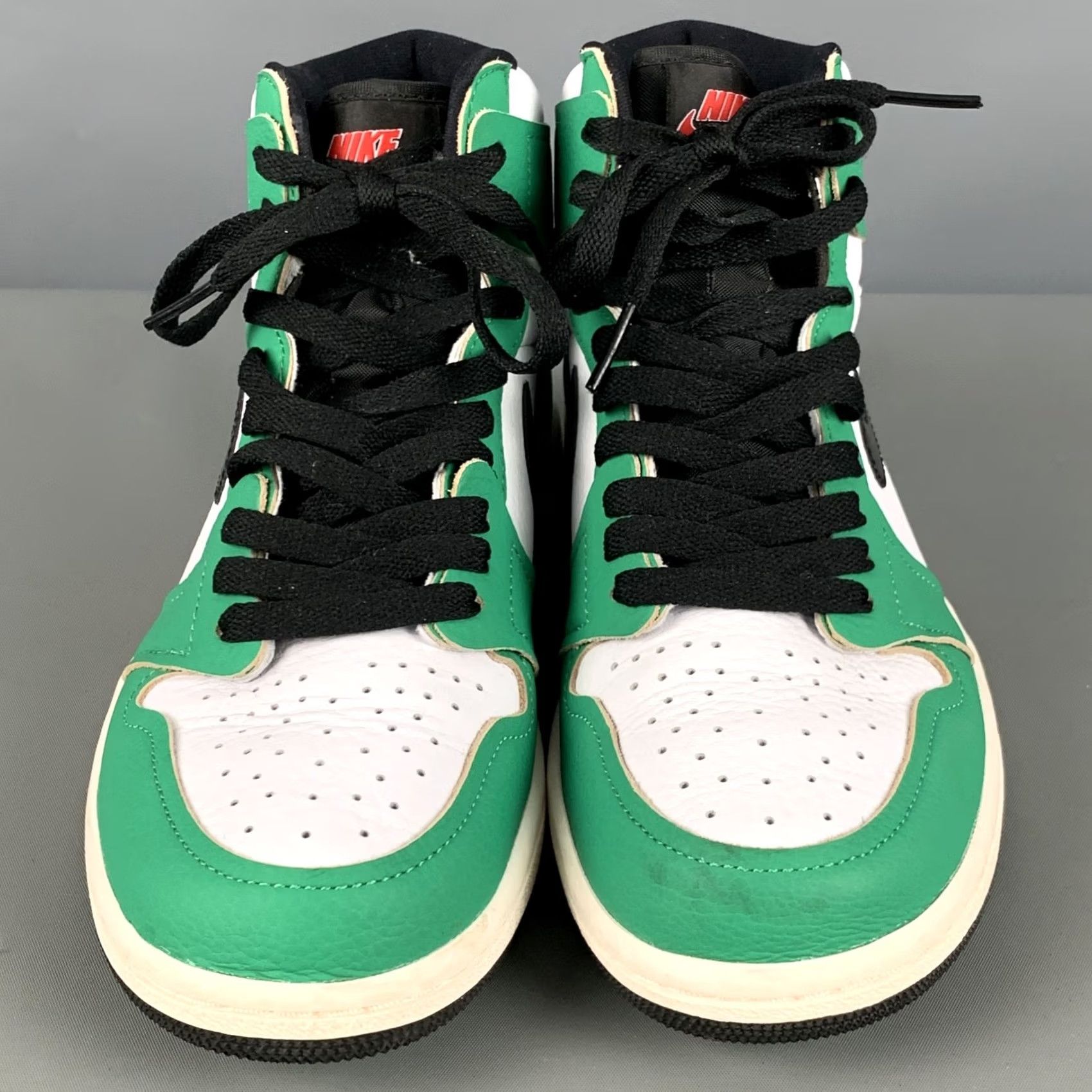 Nike NIKE High Top Sneakers Leather Color Block Green White Size 7.5 Size M / US 6-8 / IT 42-44 - 4 Thumbnail