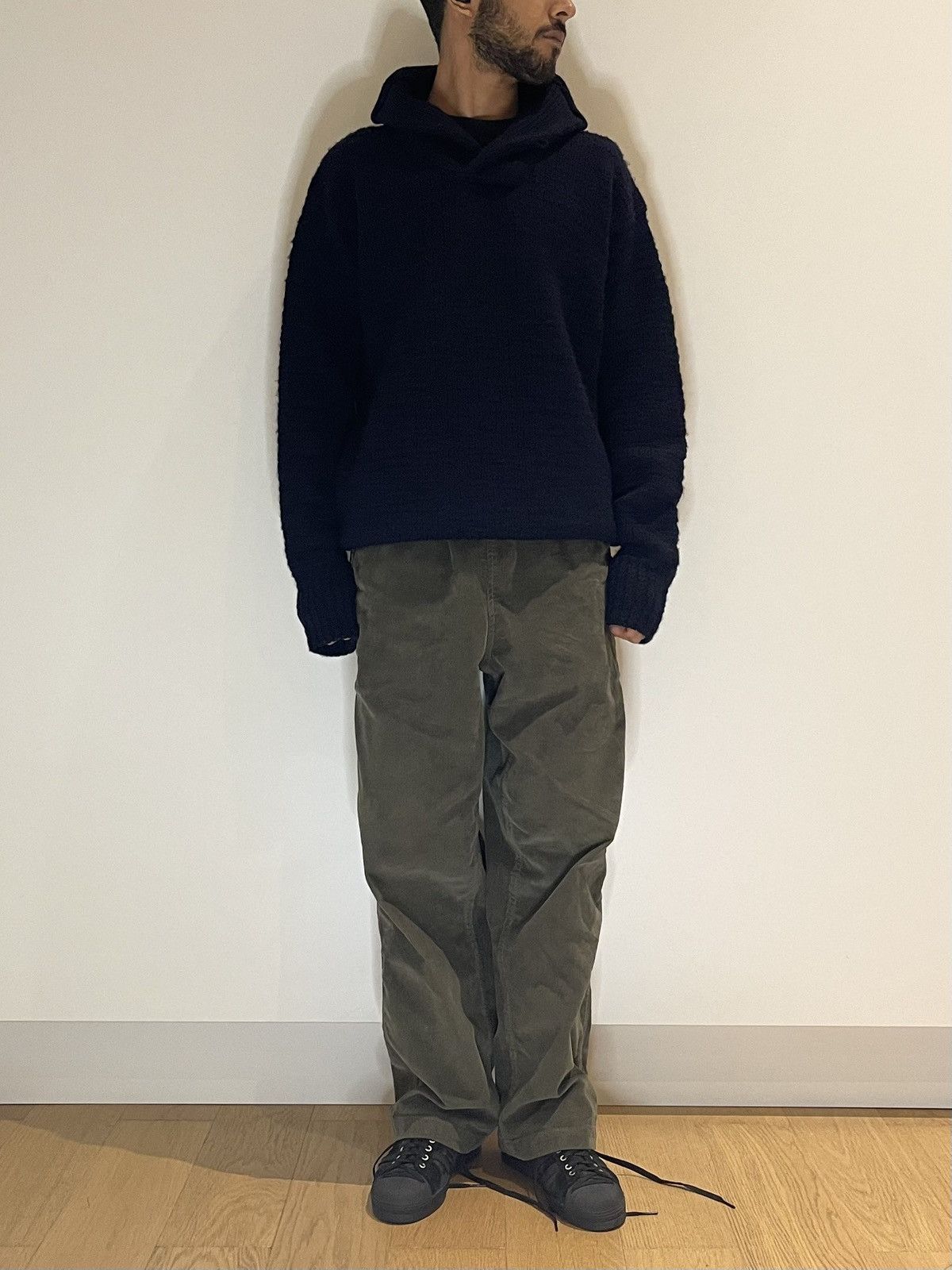 Maison Margiela Maison Margiela AW06 Navy Wool Shawl Collar Knit Sweater Size US L / EU 52-54 / 3 - 3 Thumbnail