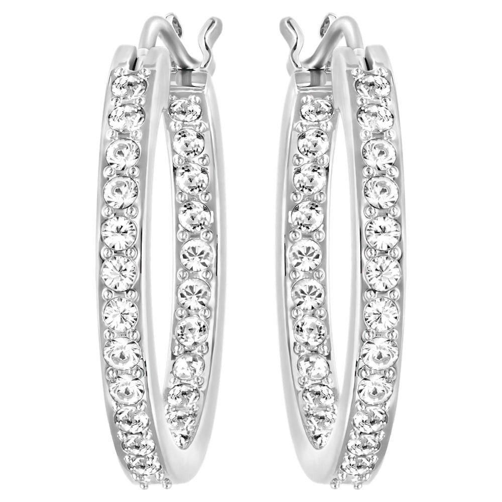 Swarovski Swarovski Small RhodiumCrystal Sommerset Hoop Earrings Size ONE SIZE - 1 Thumbnail