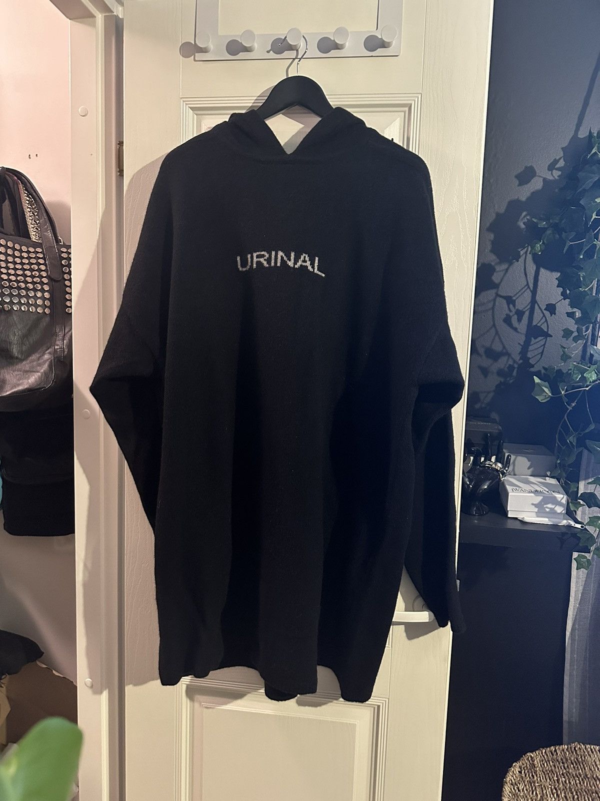 image of Rick Owens Black ’Urinal’ Tommy Hoodie, Men's (Size 2XL)
