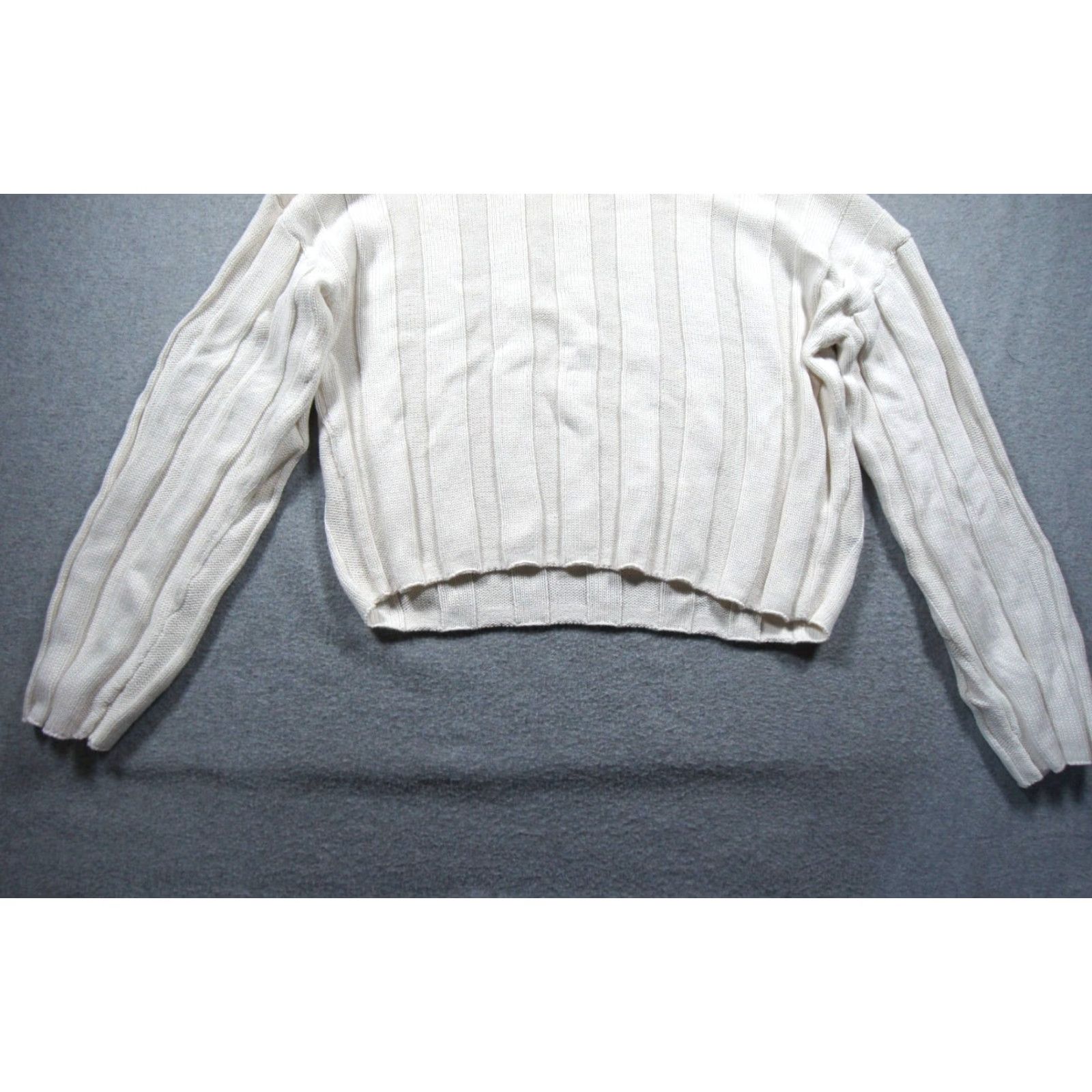 J.Crew JCrew Sweater Womens Medium White Knit Mock Neck Pullover Cotton Ladies Size M / US 6-8 / IT 42-44 - 3 Thumbnail