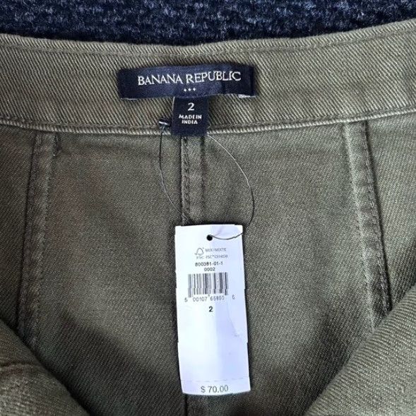 Banana Republic VINTAGE Banana Republic Skirt A-Line Olive Green Size 2 Button Front Midi/Kn 0? Size 26" / US 2 / IT 38 - 2 Thumbnail