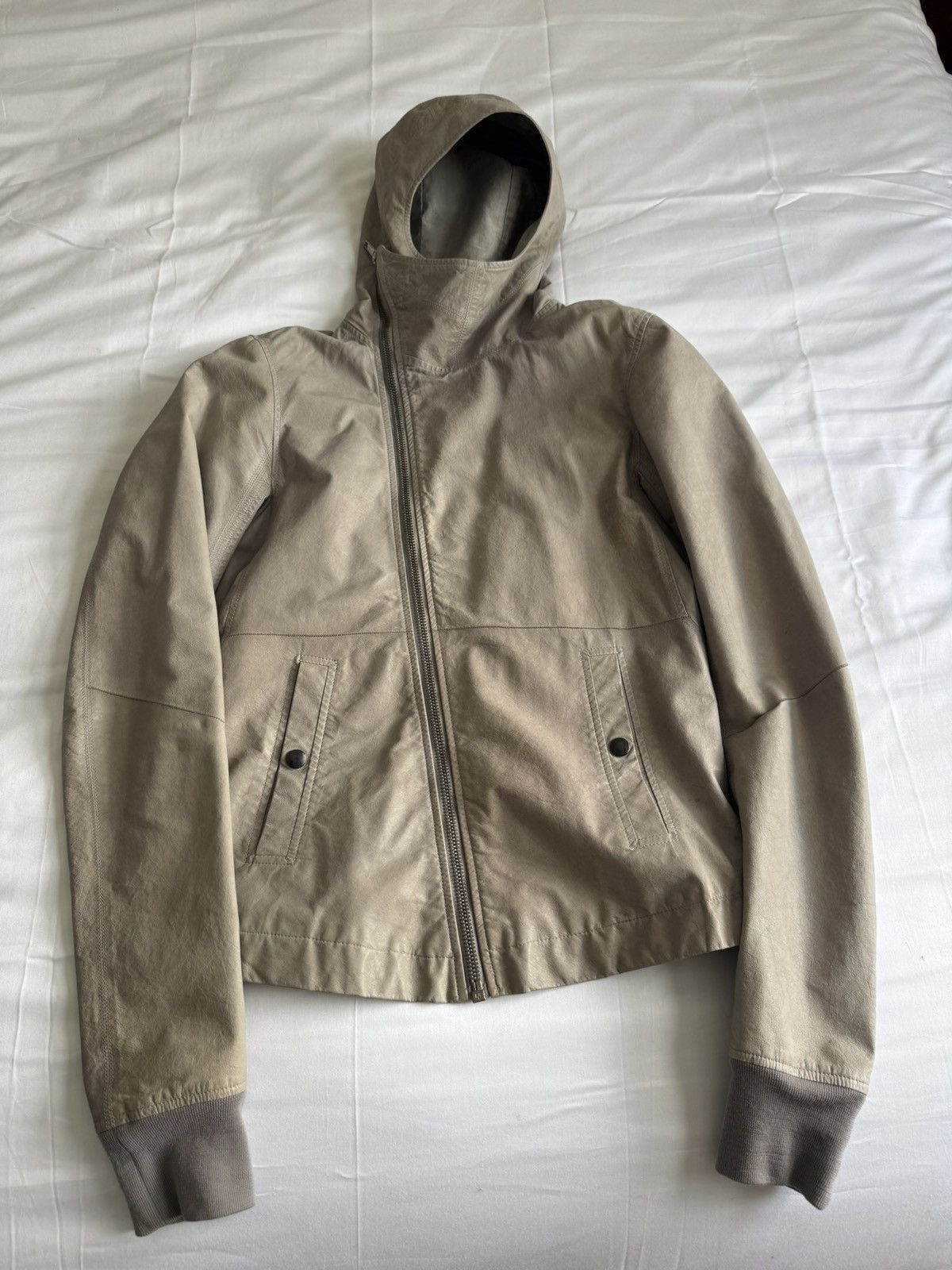 Rick Owens Very thin leather hooded jacket Size US S / EU 44-46 / 1 - 2 Thumbnail