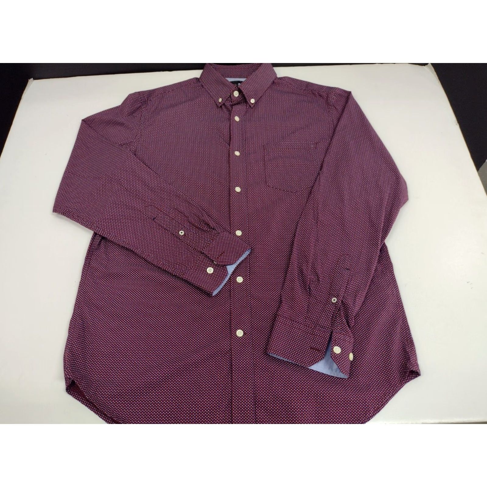 Banana Republic Banana Republic Shirt Mens Slim Fit Button Up Long Sleeve Maroon L #1756 Size US L / EU 52-54 / 3 - 2 Thumbnail