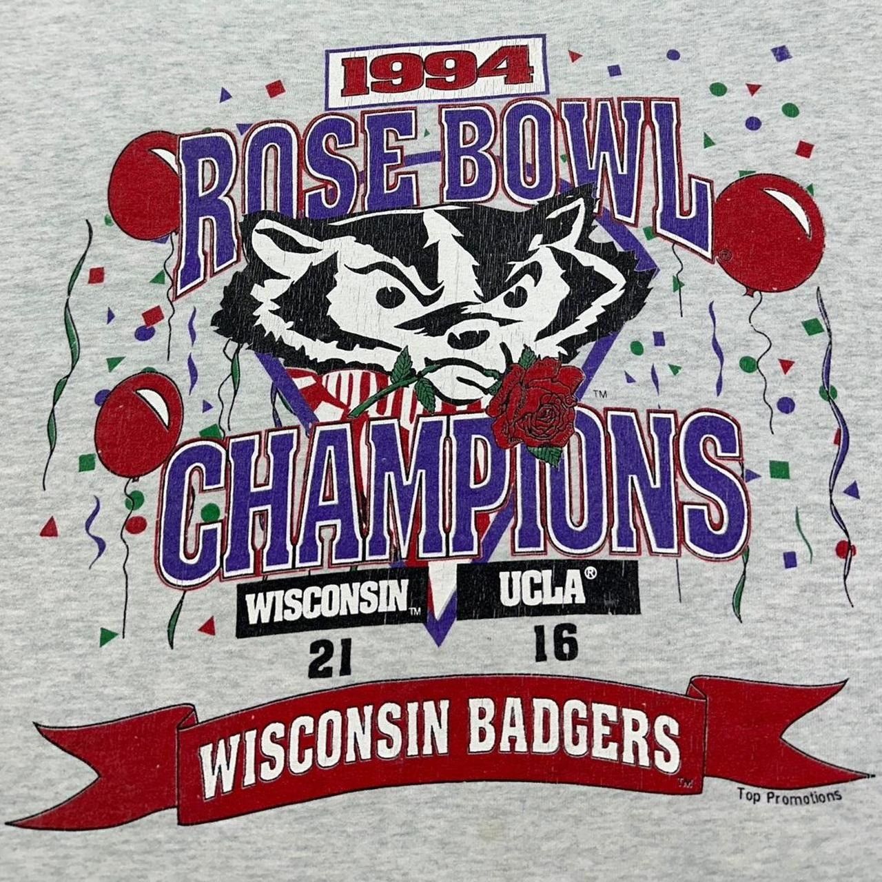 Fruit Of The Loom × NCAA × Vintage Vintage Wisconsin Rose Bowl Champions 1994 T-Shirt Size US XL / EU 56 / 4 - 3 Thumbnail