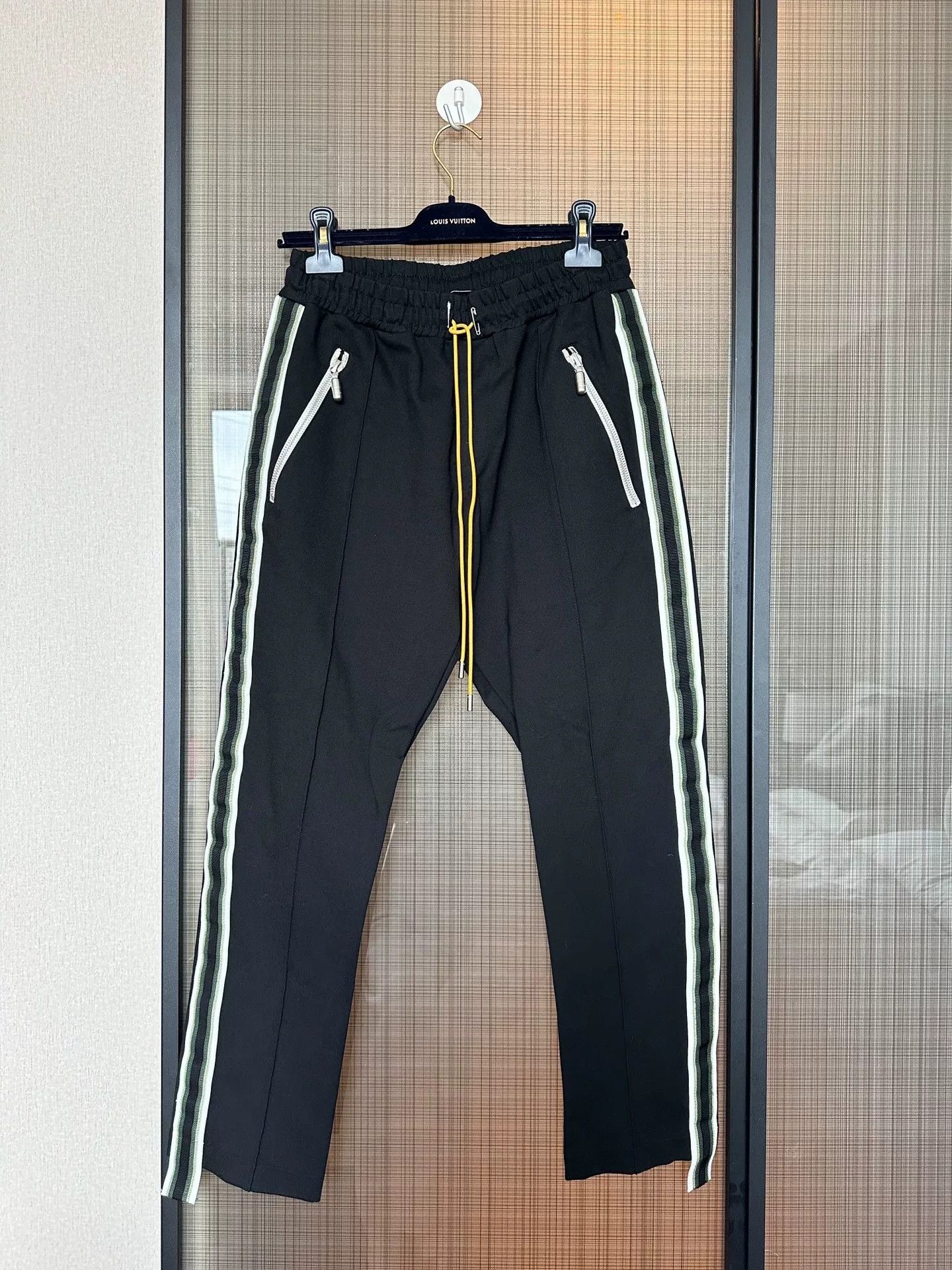 Rhude black striped track pants for men Size US 34 / EU 50 - 1 Thumbnail