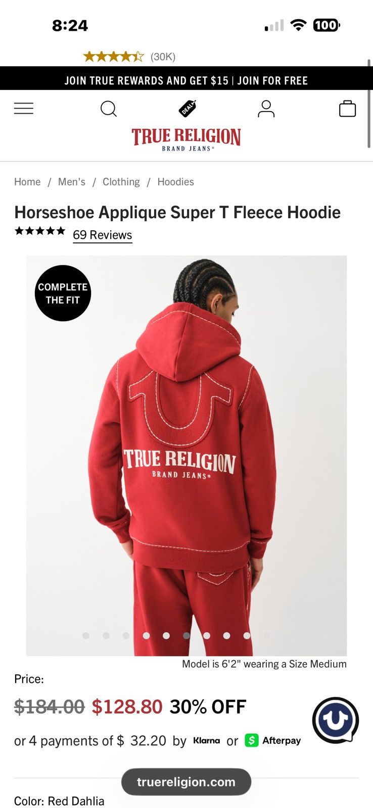 True Religion Red true religion hoodie Size US M / EU 48-50 / 2 - 2 Thumbnail