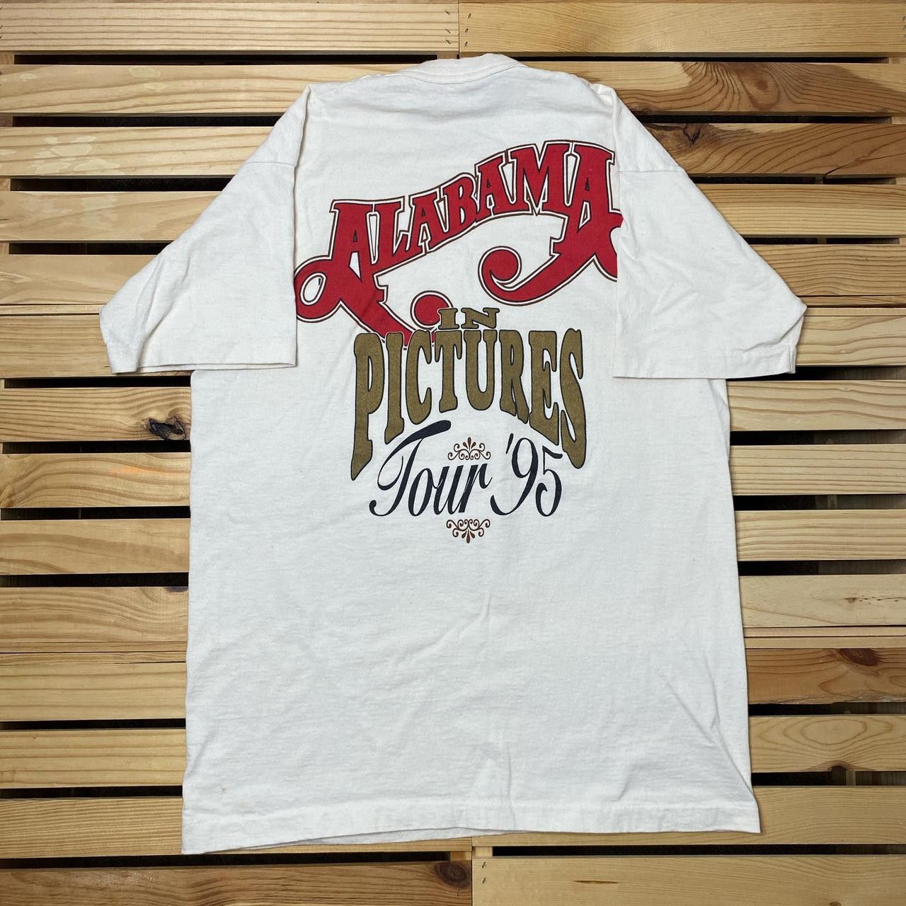 Fruit Of The Loom Vintage Alabama Tour 1995 Beige Band Tee Size Large Size US L / EU 52-54 / 3 - 2 Thumbnail