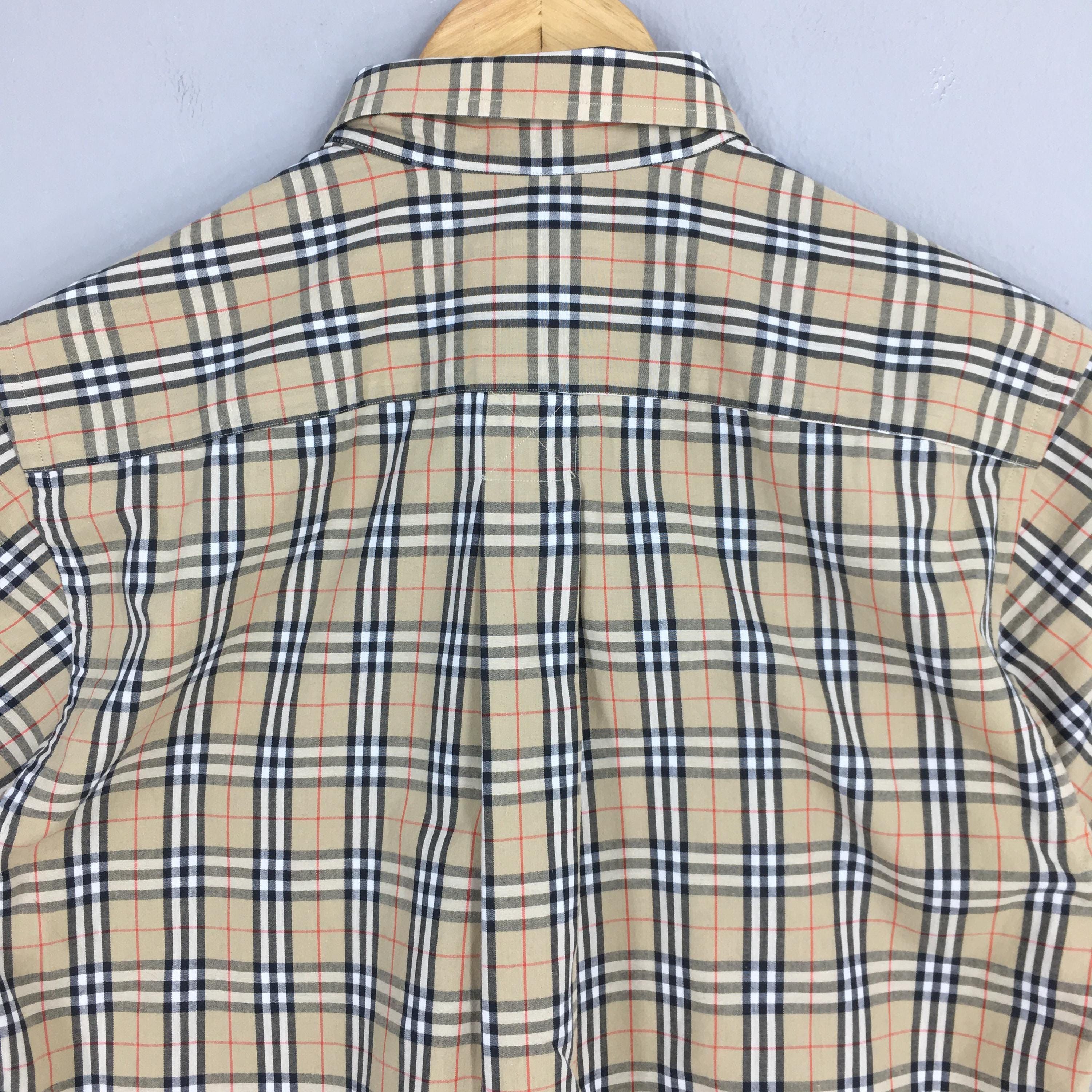 Burberry × Burberry Prorsum Vintage Burberrys Nova Check Brown Oxfords Shirt Small Size US S / EU 44-46 / 1 - 8 Thumbnail