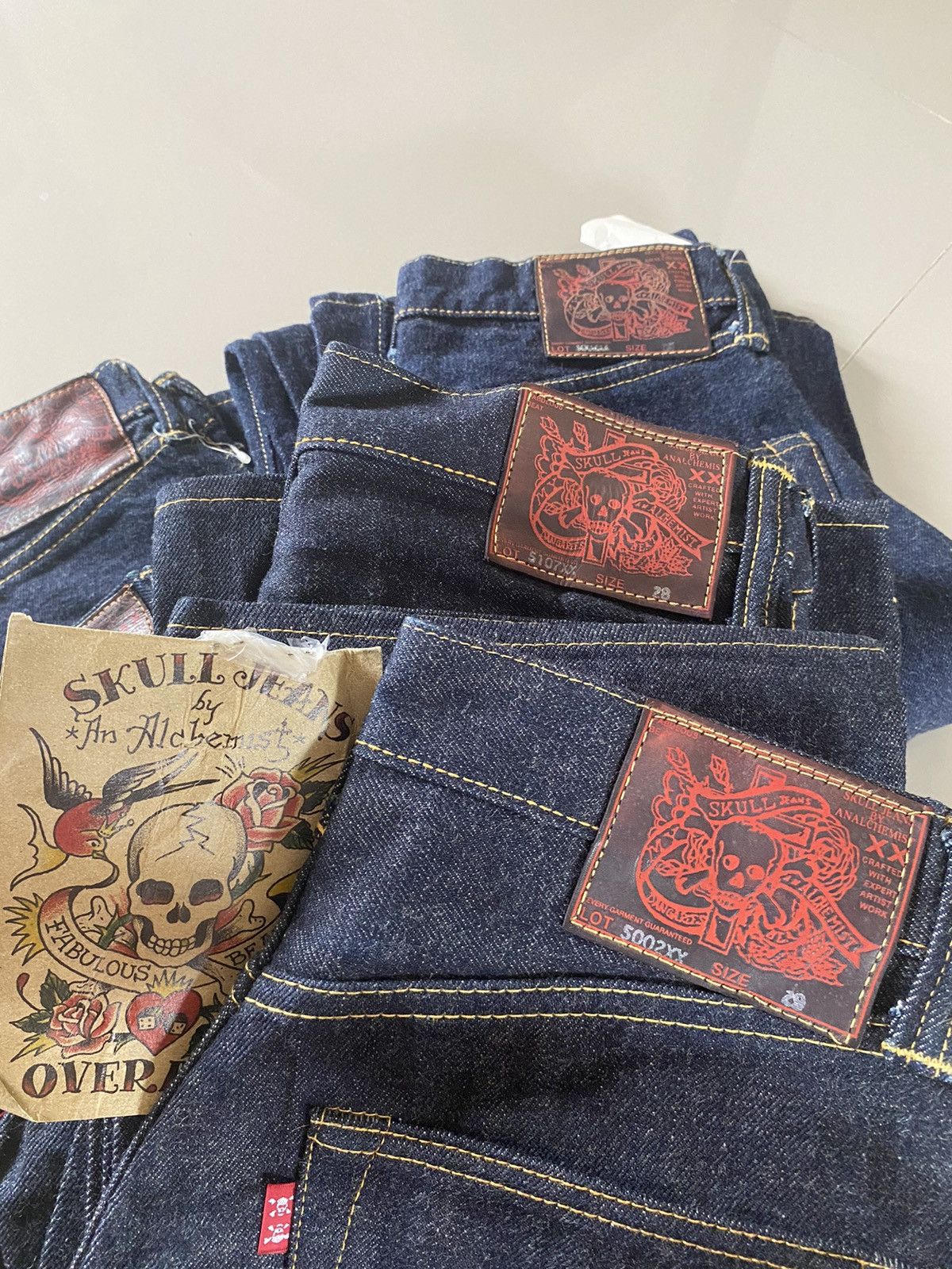 Japanese Brand Brand New Old Stock Skull Jeans by Alchemist Denim Size 28 Size US 29 - 10 Thumbnail