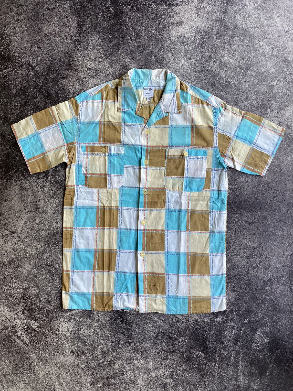 Moschino Moschino Jeans Patchwork Full Print Shirt Size US M / EU 48-50 / 2 - 1 Thumbnail