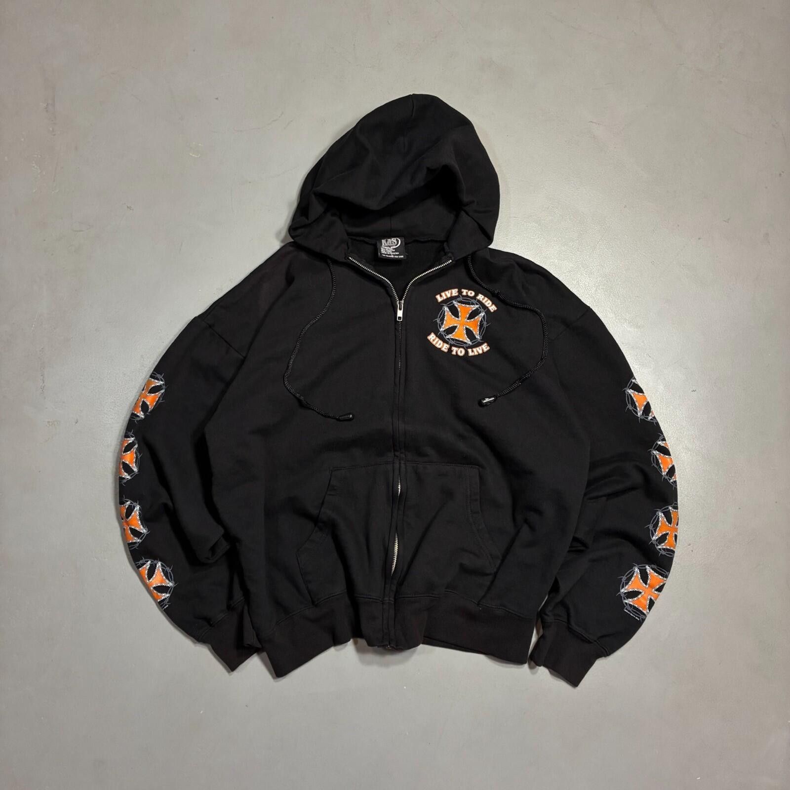 Vintage vintage iron cross biker zip hoodie black xl Size US L / EU 52-54 / 3 - 1 Thumbnail