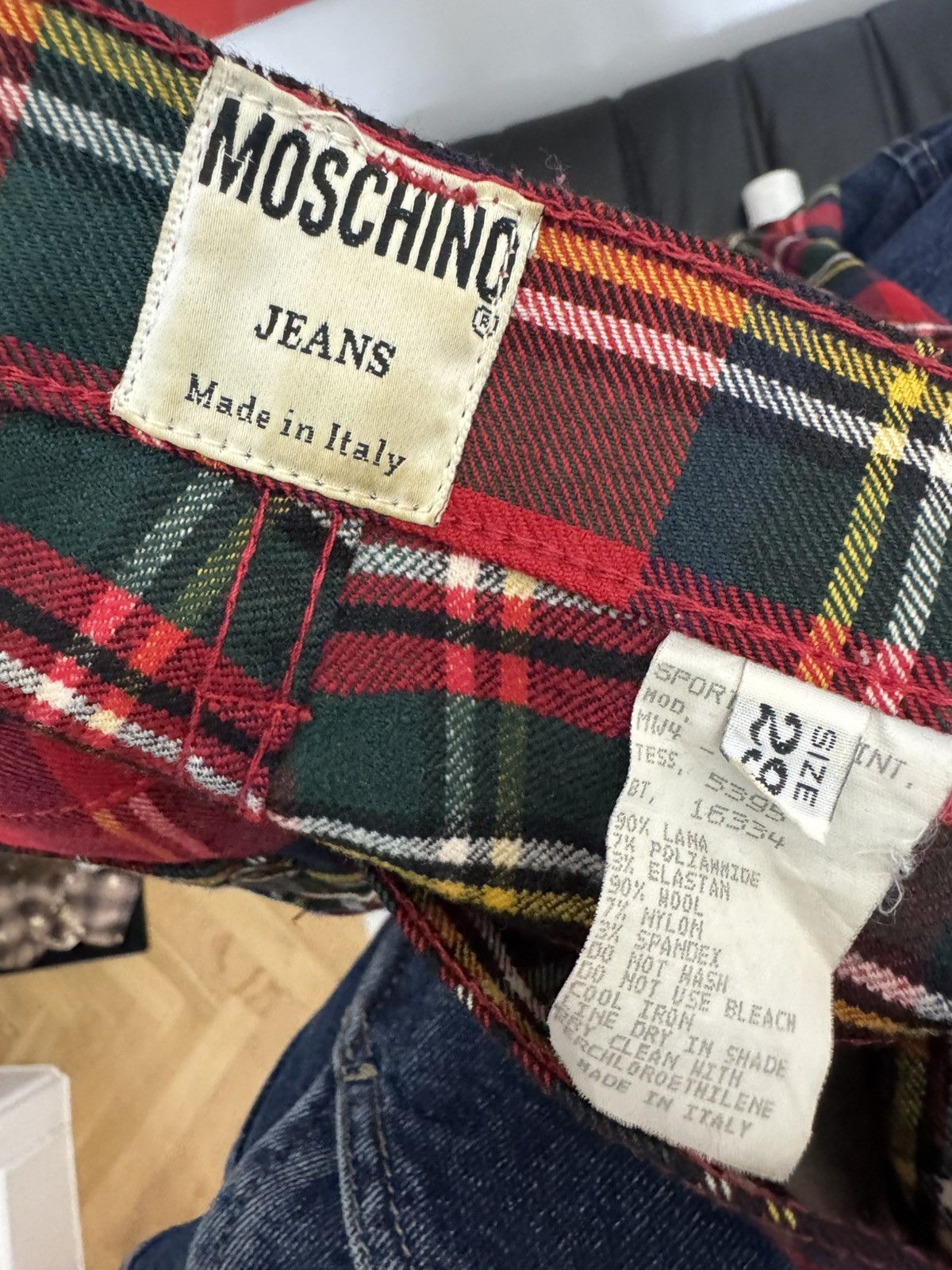 Moschino Moschino Jeans Vintage 90s Plaid Tartan Red Pant Designer Size 29" - 5 Thumbnail