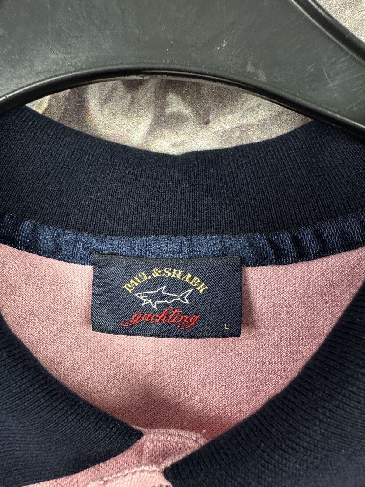 Paul & Shark Paul & Shark Yachting Polo Shirt Pink Navy Trim Logo Patch Size US L / EU 52-54 / 3 - 10 Thumbnail