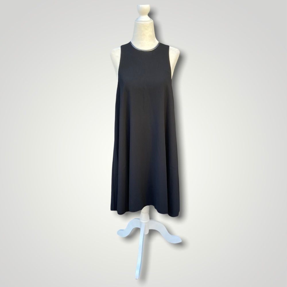 T by Alexander Wang T Alexander Wang Leather Trimmed Crepe Melange Trapeze Raw C Size XS / US 0-2 / IT 36-38 - 2 Thumbnail