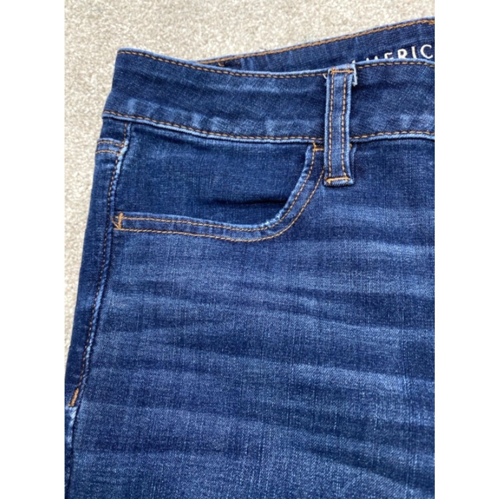 American Eagle Outfitters VINTAGE American Eagle Next Level Jeans Womens 6 Long Denim Blue High Rise Jegging Size 28" / US 6 / IT 42 - 7 Thumbnail