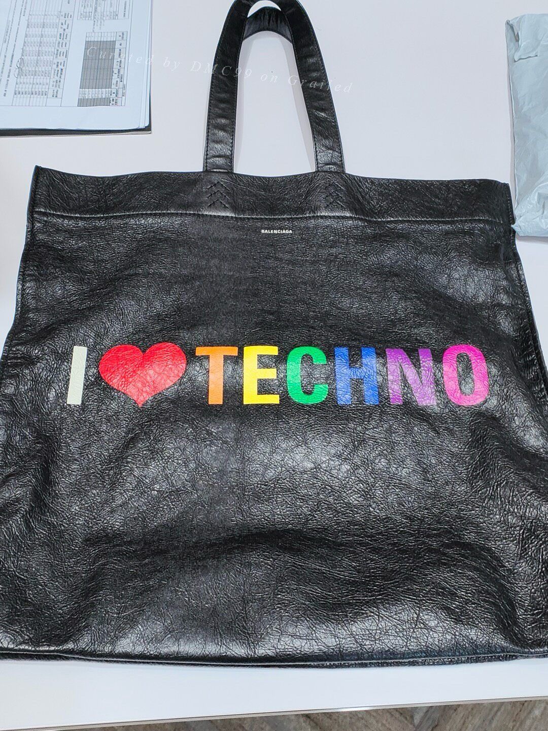 Balenciaga Balenciaga I Love Techno Leather Tote Size ONE SIZE - 1 Thumbnail