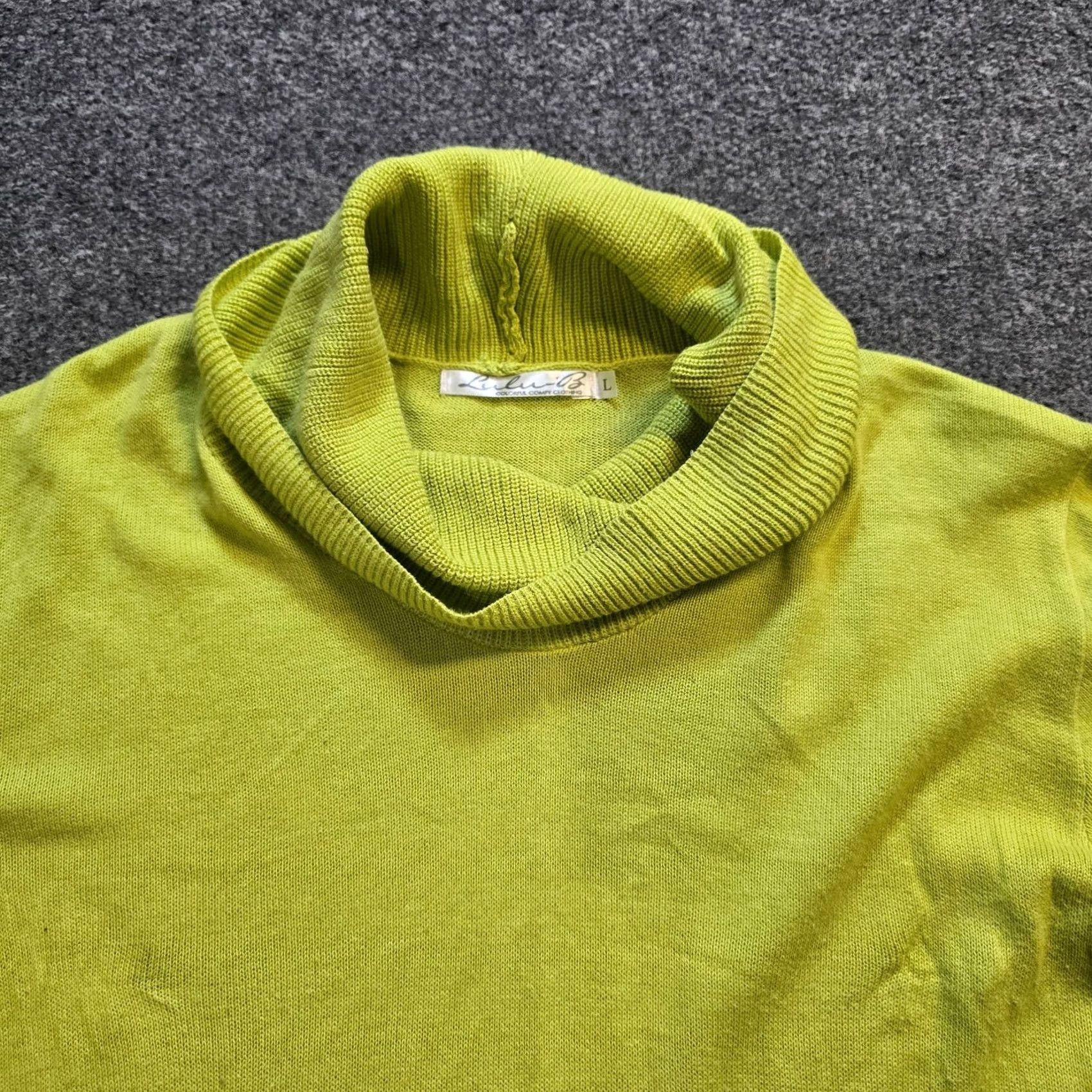 Vintage Lulu B Sweater Womens Large Green Cowl Neck Casual Lagenlook Pullover Knit Shirt Womens Size L / US 10 / IT 46 - 2 Thumbnail