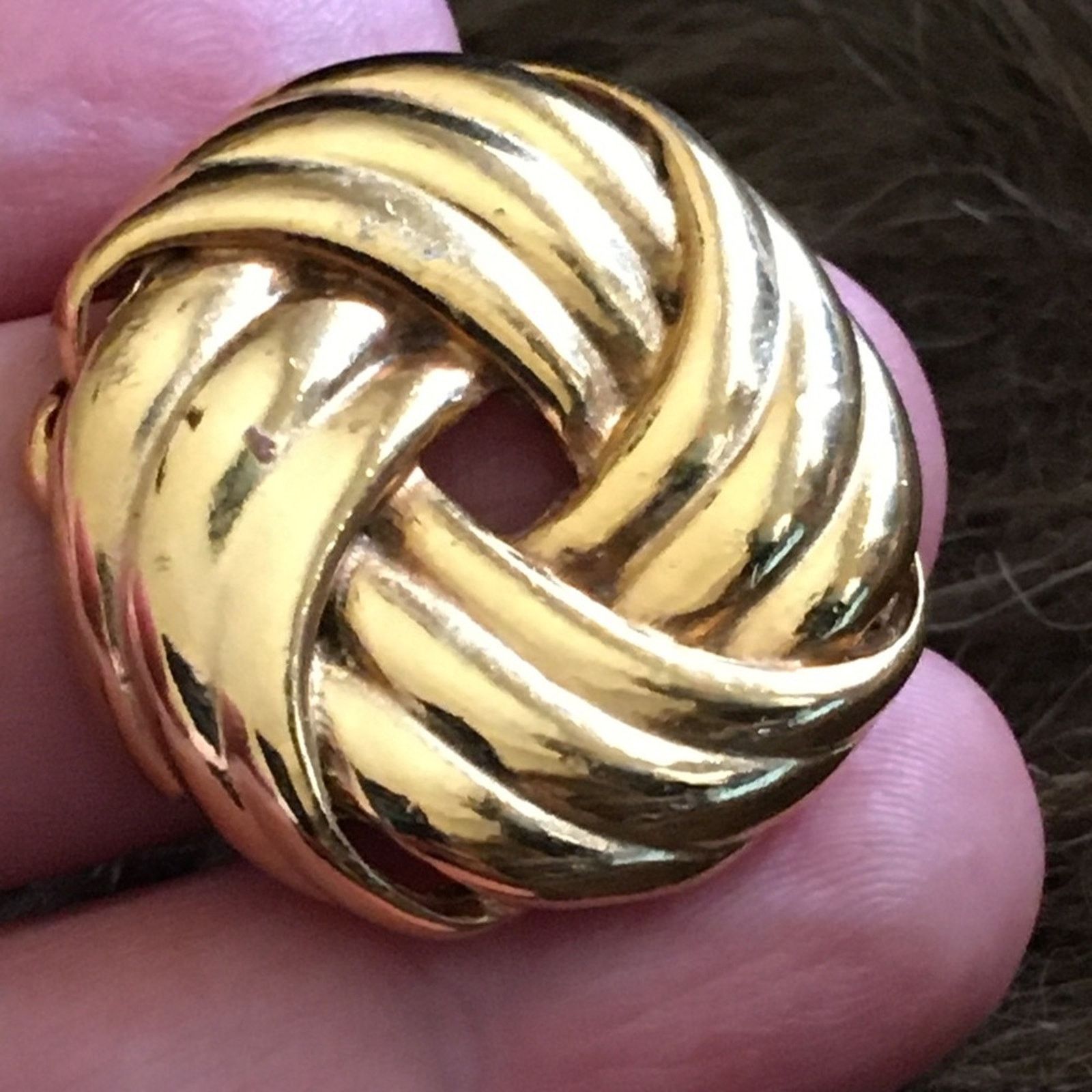 Vintage Vintage gold tone large statement pierced earrings Size ONE SIZE - 3 Thumbnail