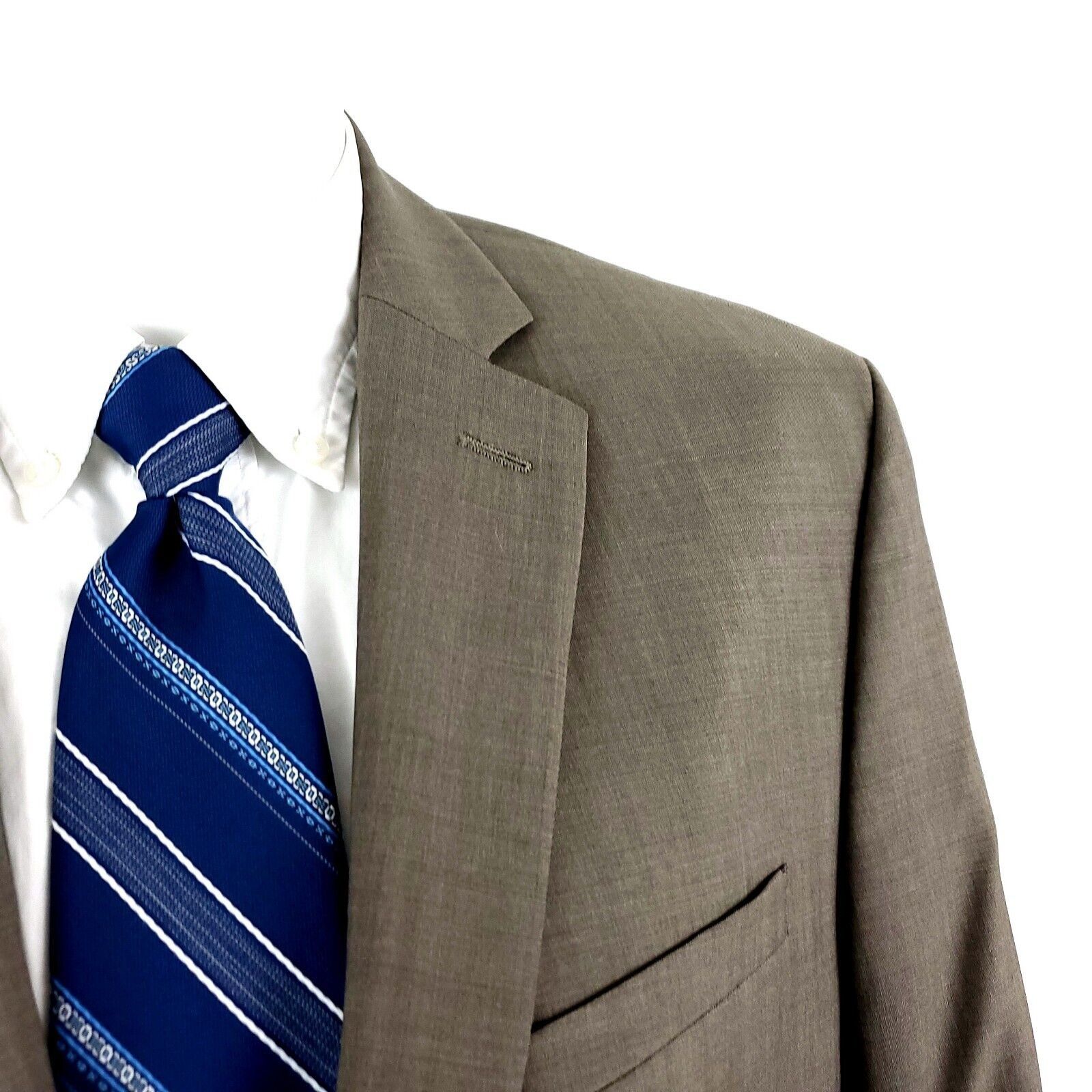 Joseph Abboud Joseph Abboud Wool 2 Button Blazer 40R Beige Birdseye Size 40R - 2 Thumbnail