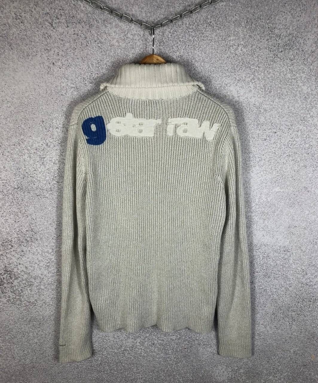 Pre-owned G Star Raw X Vintage G-star Raw Twisted Knit Avant Garde Sweater Cardigan In Beige