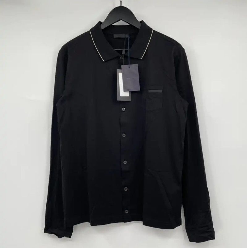 Prada Prada Black Cotton Long Sleeve Shirt Size US XL / EU 56 / 4 - 1 Thumbnail