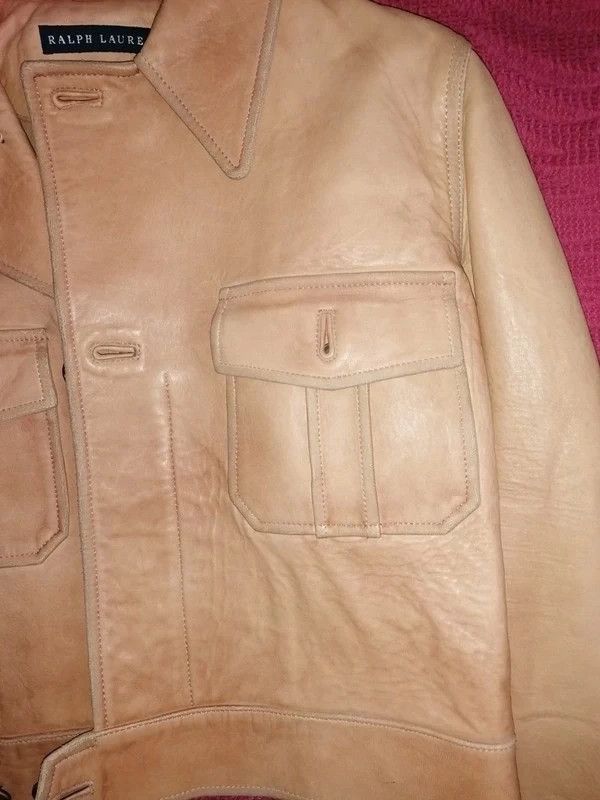 Polo Ralph Lauren × Ralph Lauren Ralph Lauren Jacket Bomber Leather Bike Biker Moto Pocket Size S / US 4 / IT 40 - 2 Thumbnail