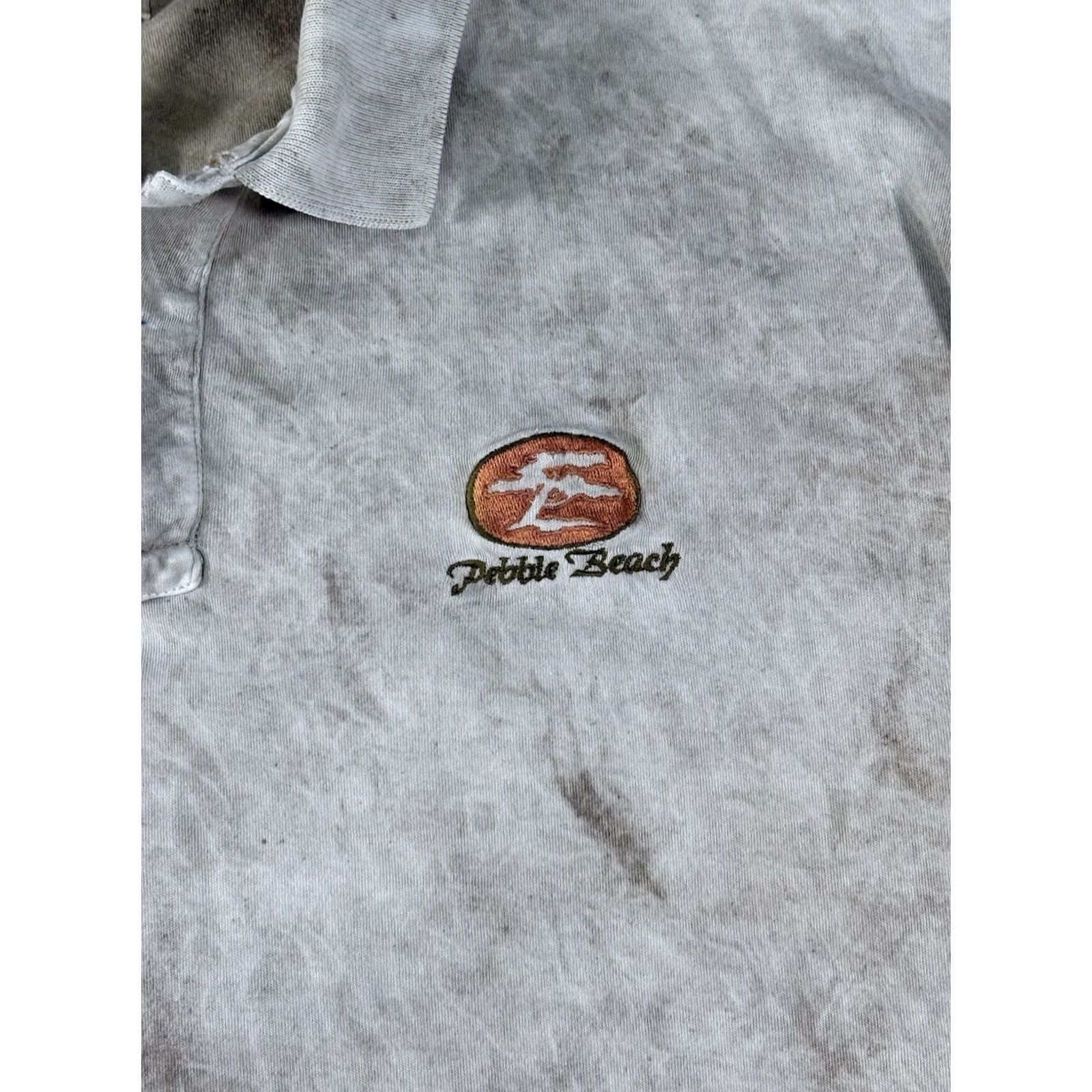 Vintage VTG Pebble Beach Golf Polo Shirt Beige Brushed Dye Fairways Golf • Size Large Size US L / EU 52-54 / 3 - 2 Thumbnail