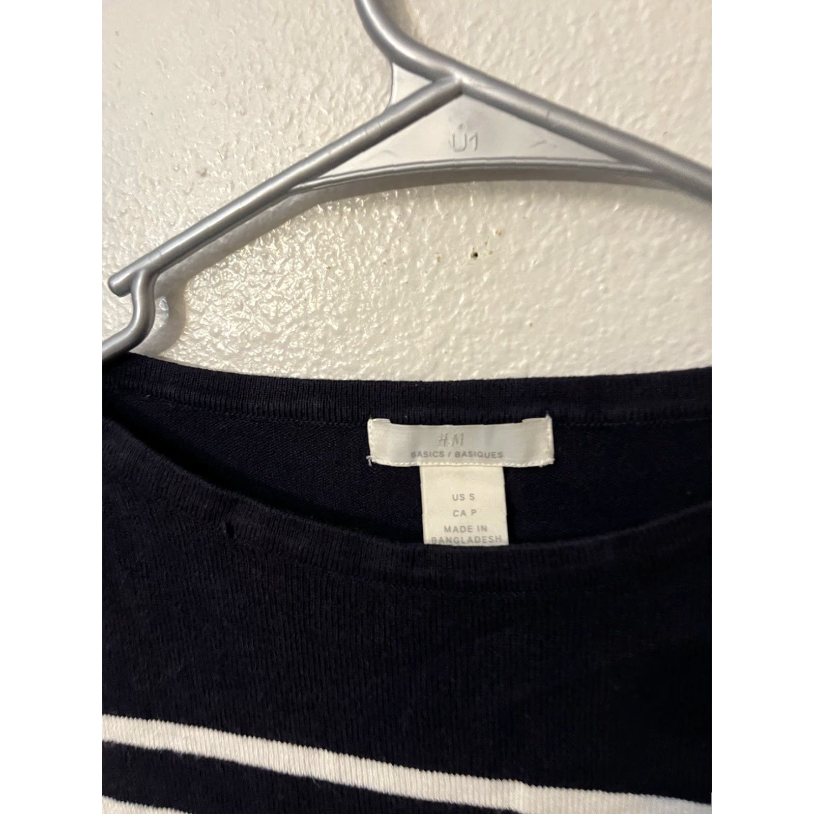 H&M H&M Women’s Black Striped Boat Neck Long Sleeve Pullover Sweater Small Size S / US 4 / IT 40 - 2 Thumbnail