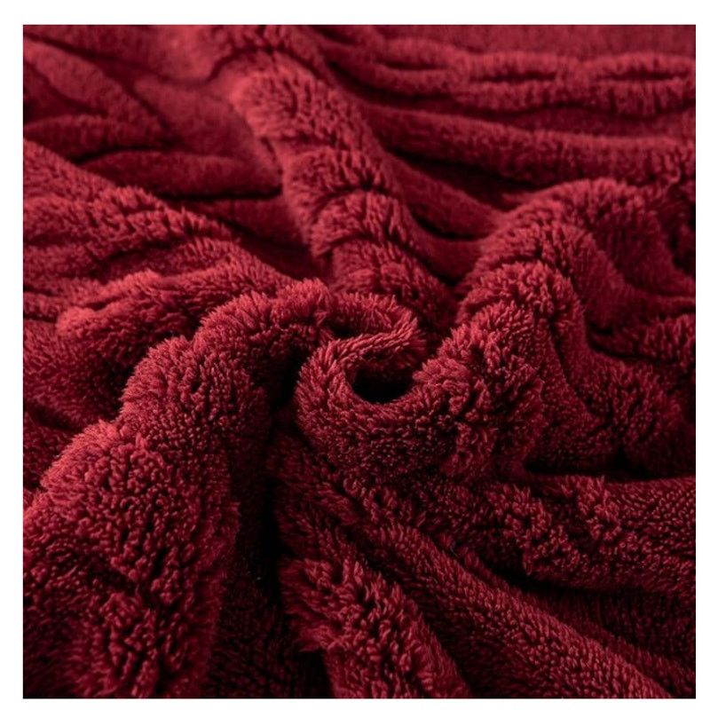 The Unbranded Brand Sherpa Throw Blanket Super Soft Cozy Warm Burgundy 50x65" Size ONE SIZE - 7 Thumbnail