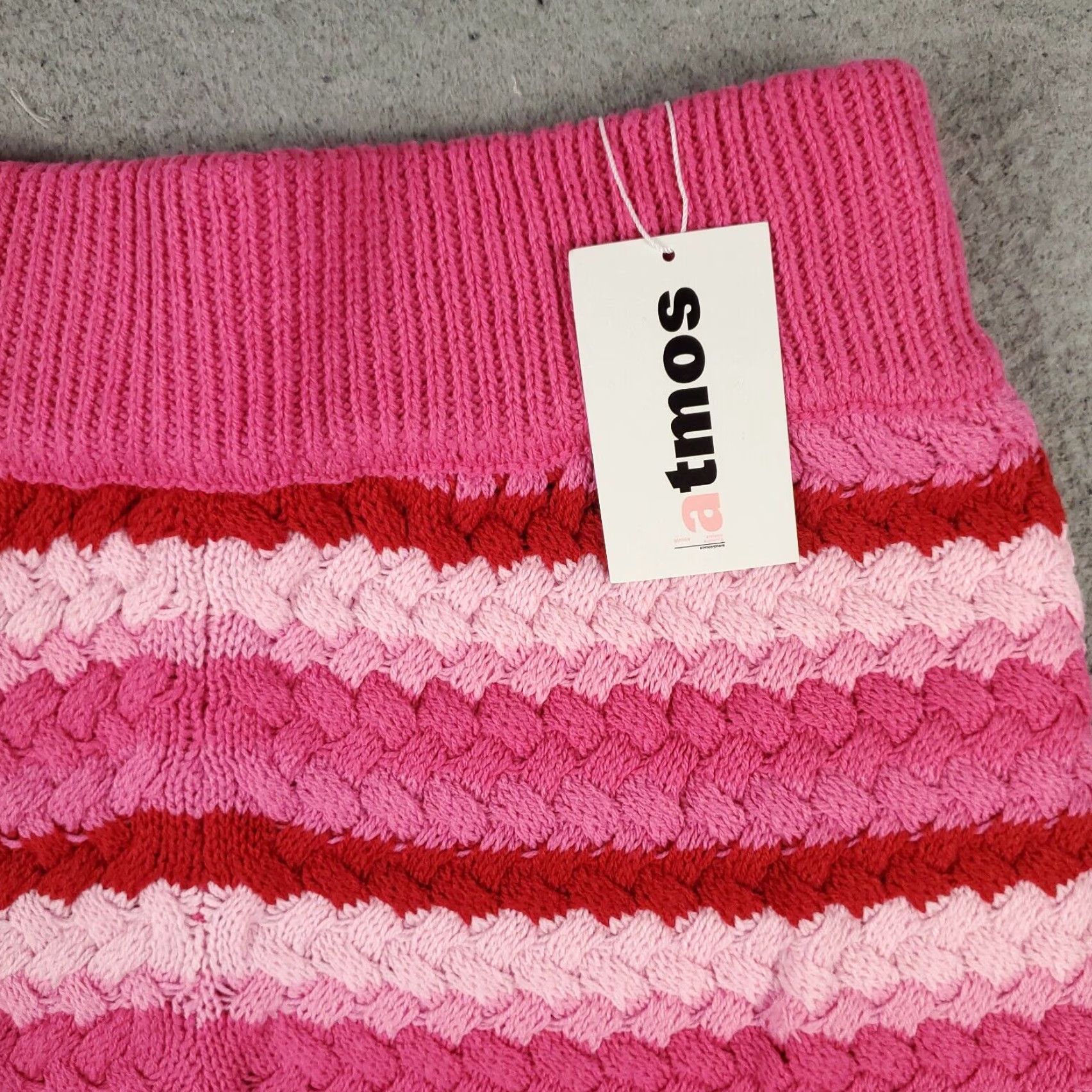 Pinko Atmos Pink Striped Crochet Knit Shorts Womens Size Small Activewear Size 28" / US 6 / IT 42 - 3 Thumbnail