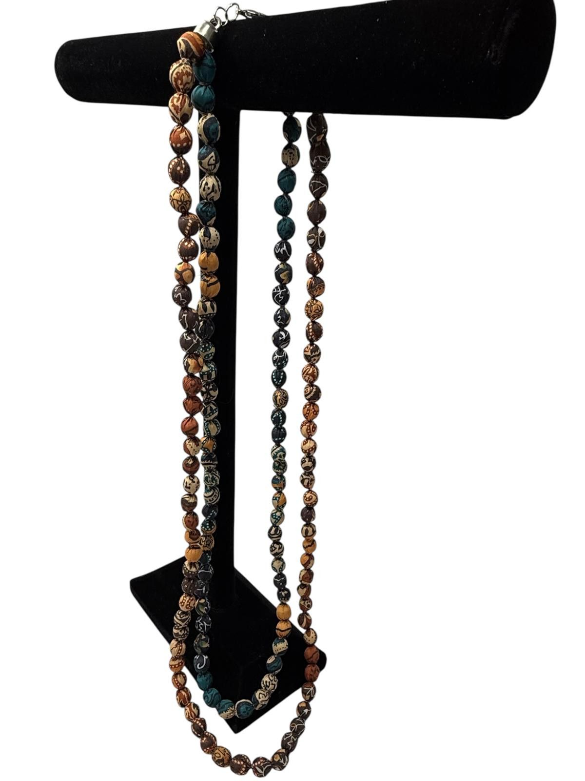 Other 36” Boho Chic Multi-Color Beaded Fabric Necklace Size ONE SIZE - 1 Thumbnail