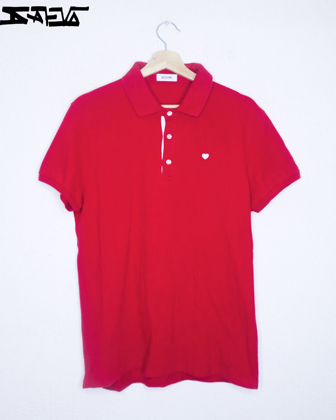 Moschino Moschino Vintage Red Polo Heart Size US XL / EU 56 / 4 - 2 Thumbnail
