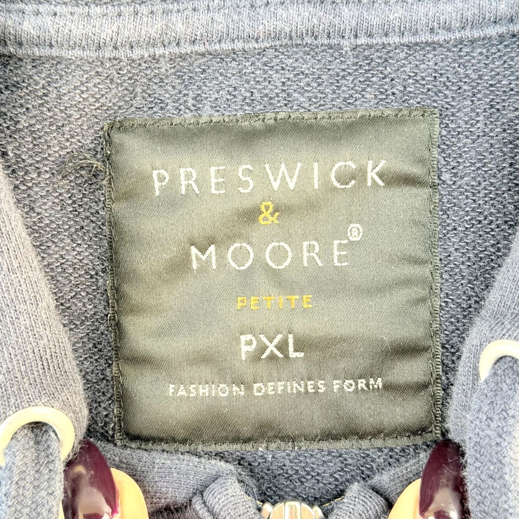 Vintage Y2K Preswick & Moore Jacket Womens PXL Navy Cotton Hooded Zip Pleated Hem Casual Size XL / US 12-14 / IT 48-50 - 4 Thumbnail