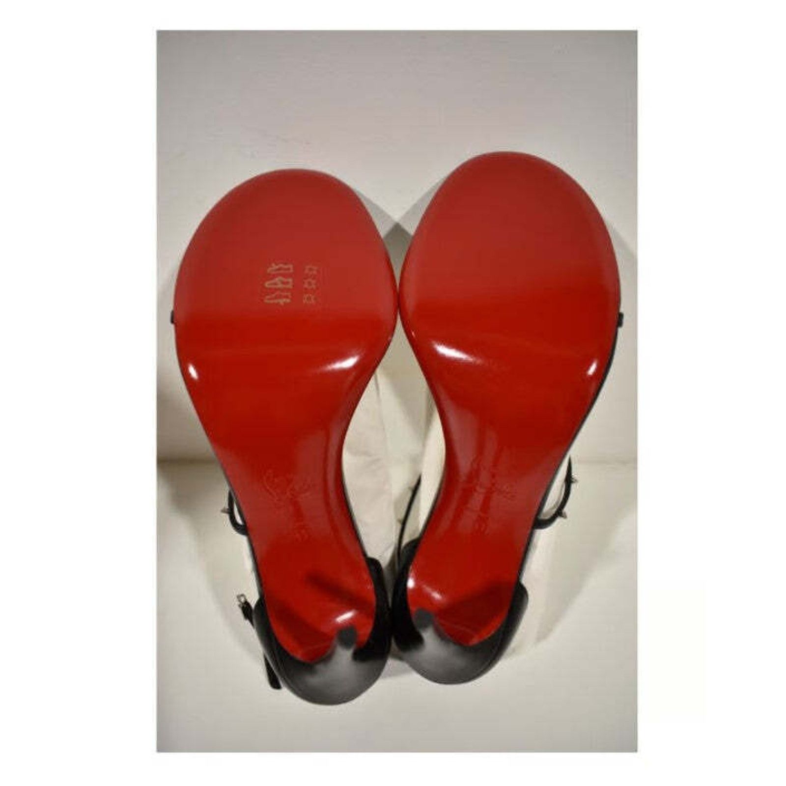 Christian Louboutin Riojana Spikes 100 Black Ankle Strappy Sandal Heel Pump 41 Size US 11 / IT 41 - 10 Thumbnail