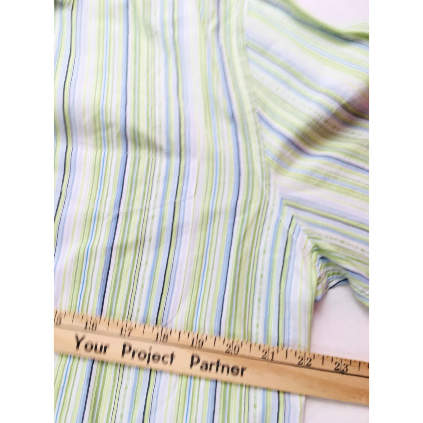Express Express Shirt Button-Up Striped Yellow Green Blue Modern Fit L Mens Large Size US L / EU 52-54 / 3 - 4 Thumbnail