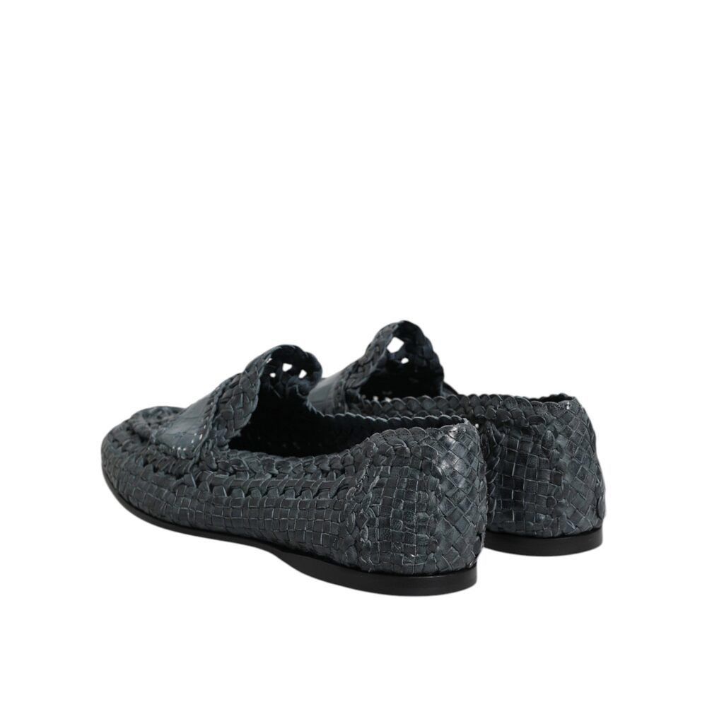 Dolce & Gabbana Dolce & Gabbana Blue Woven Leather Slip On Loafers Shoes Size US 8 / EU 41 - 5 Thumbnail