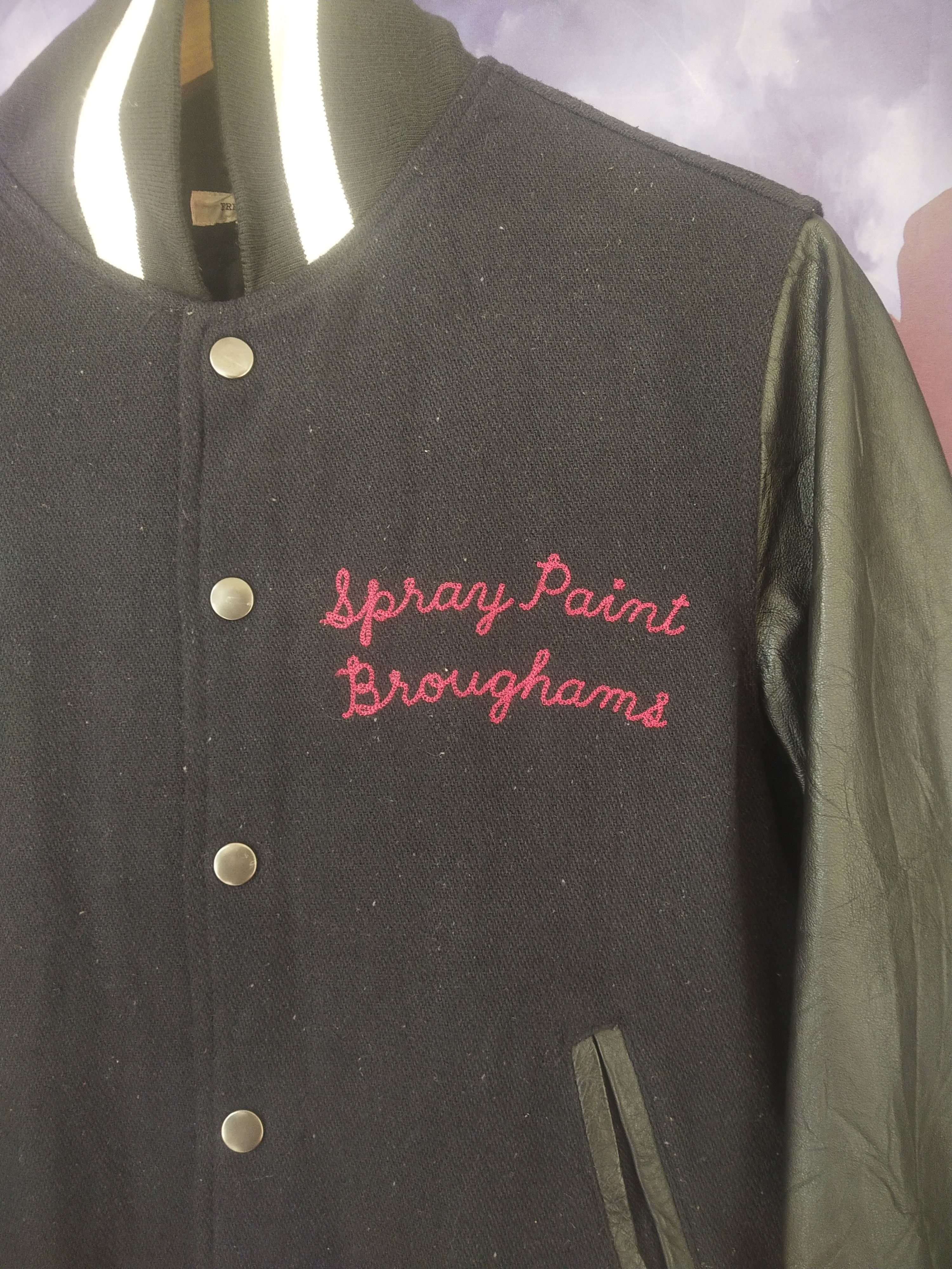 Le Grande Bleu (L.G.B.) 2000s Freak's Store Japan Leather Sleeve Varsity Jacket Size M / US 6-8 / IT 42-44 - 2 Thumbnail