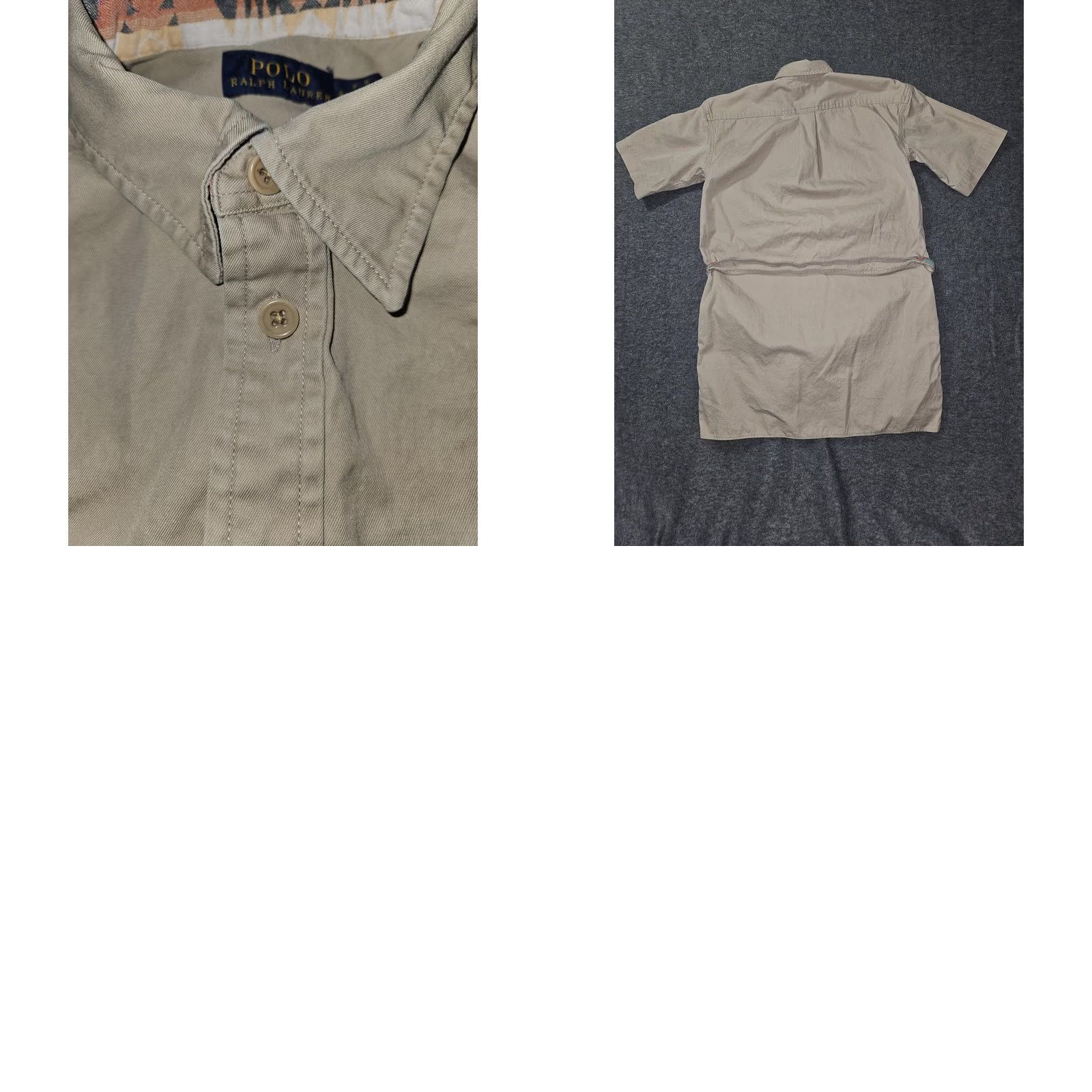 Polo Ralph Lauren Polo Ralph Lauren Shirt Dress Womens 4 Beige Short Sleeve Belted Cotton Twill Size S / US 4 / IT 40 - 8 Thumbnail