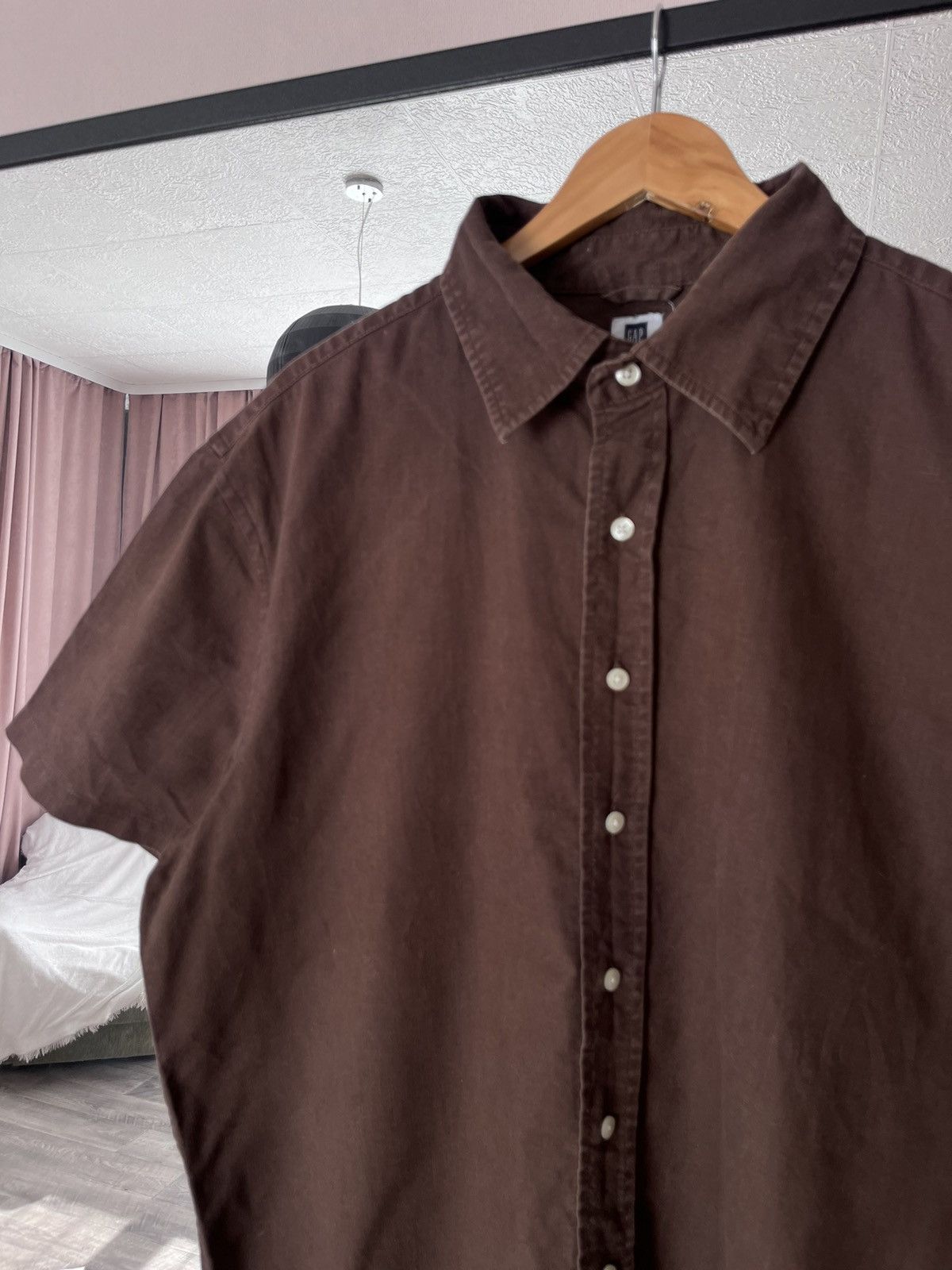 Gap Vintage Gap Brown Linen Short Sleeve Shirt Button Up Size US XL / EU 56 / 4 - 2 Thumbnail
