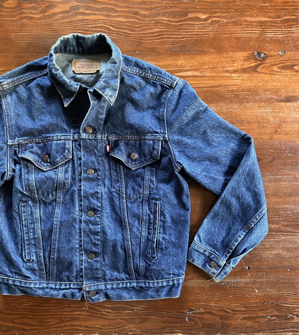 Levi's Vintage 80’s Levi’s Denim Trucker Jean Jacket Short Size US M / EU 48-50 / 2 - 1 Thumbnail