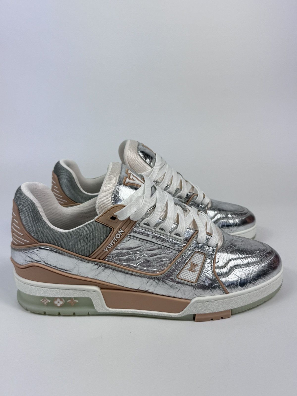 Louis Vuitton MONOGRAM SILVER SNEAKERS Size US 11 / EU 44 - 2 Thumbnail