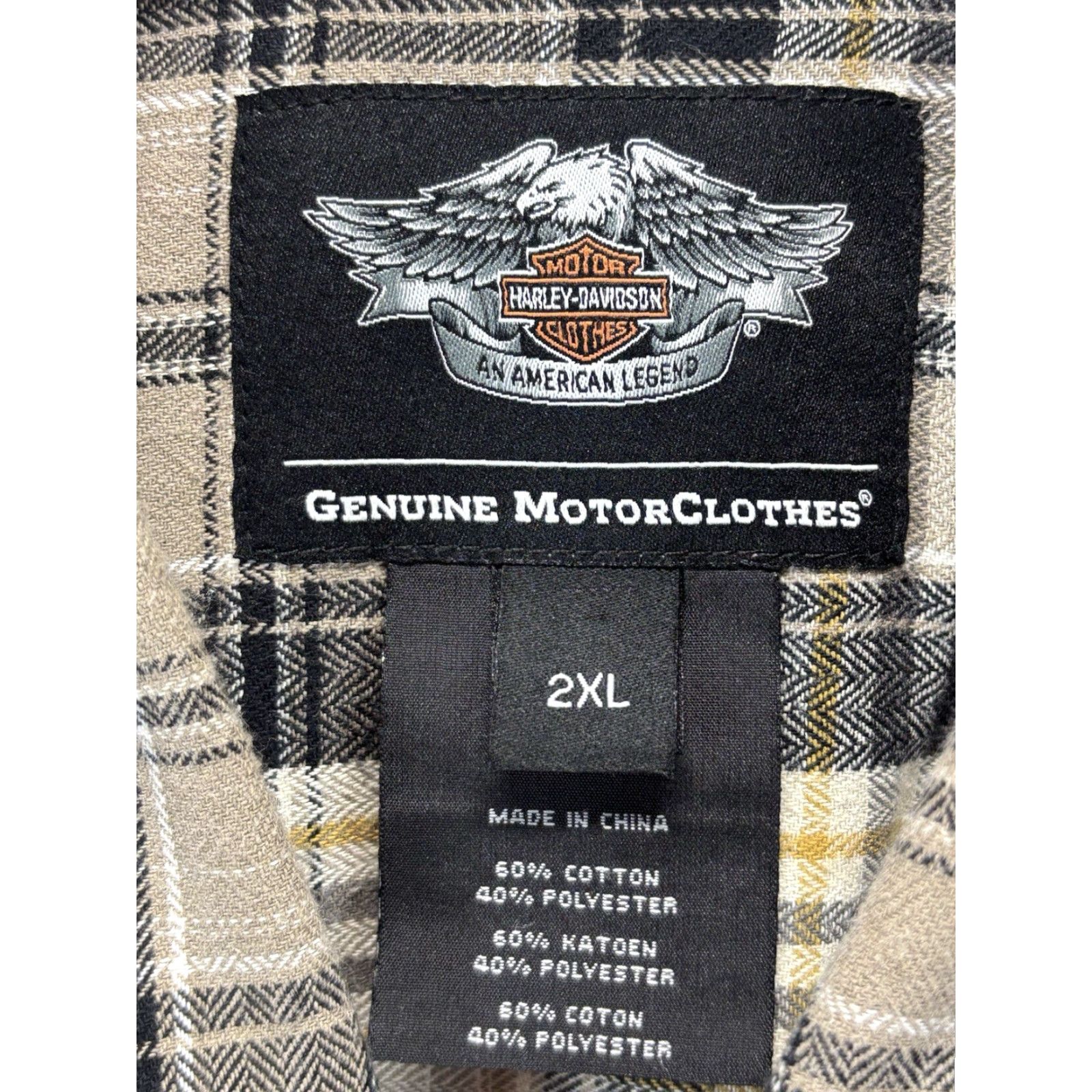 Harley Davidson Harley-Davidson Button-Up Shirt Mens 2XL Plaid Short Sleeve 2 Pocket Multicolor Casual Size US XXL / EU 58 / 5 - 6 Thumbnail
