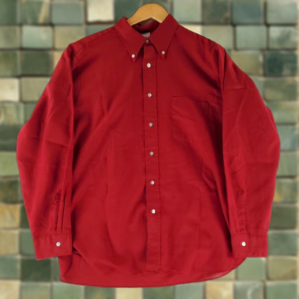 Arrow VINTAGE Arrow Cum Laude VTG 70s Decton Button Down Shirt Red Mens L 16-16.5 Tapered Mens Size US L / EU 52-54 / 3 - 1 Thumbnail