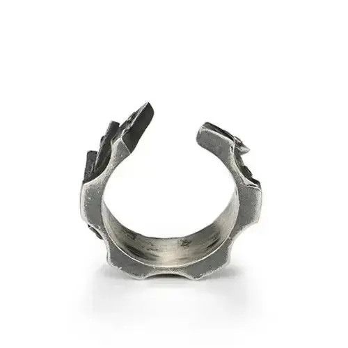 Vintage Machine Gear Pattern Men Index Finger Ring Size ONE SIZE - 2 Thumbnail
