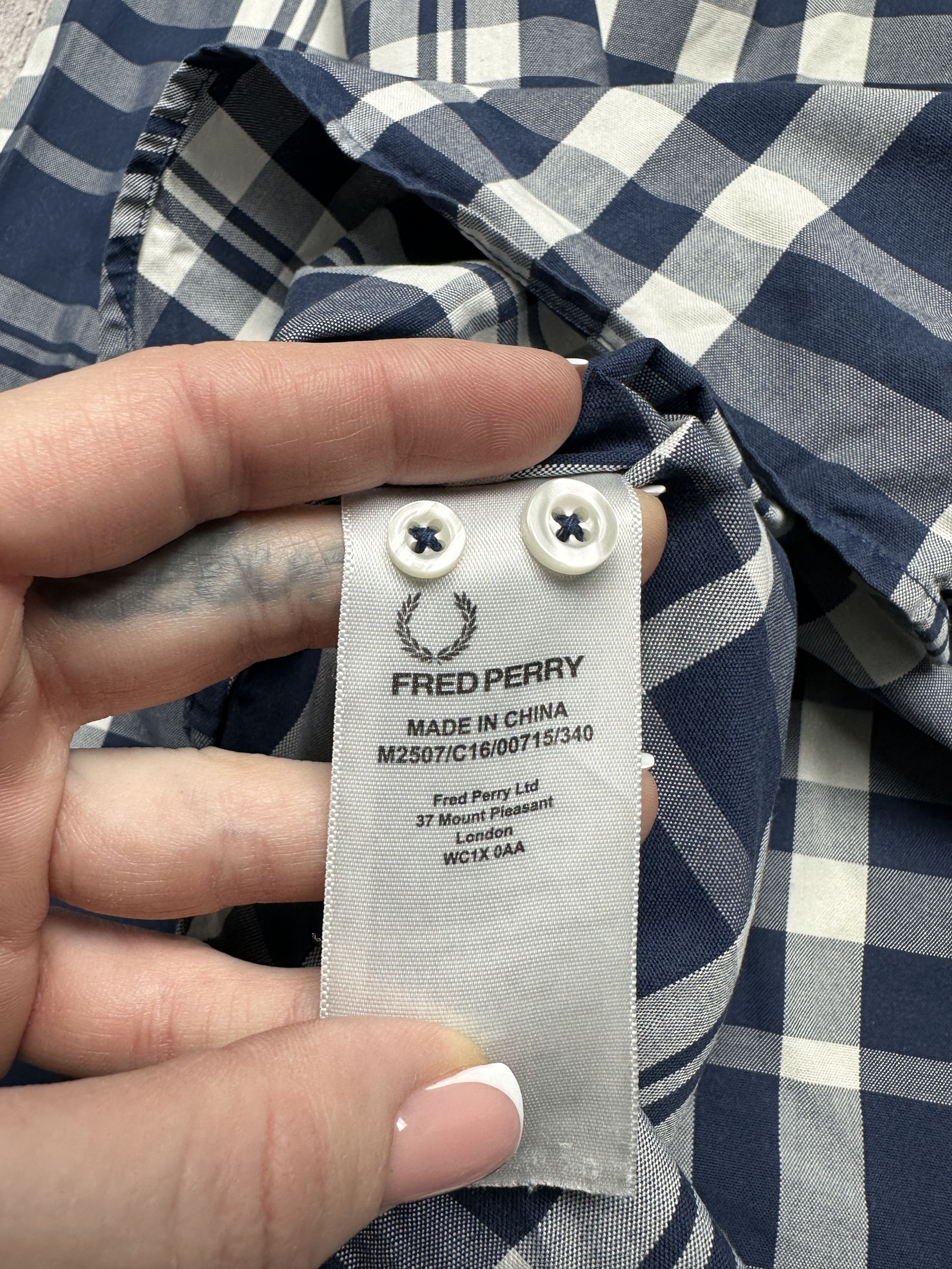 Fred Perry Fred Perry Mens Long Sleeve Plaid Shirt Size US XL / EU 56 / 4 - 5 Thumbnail